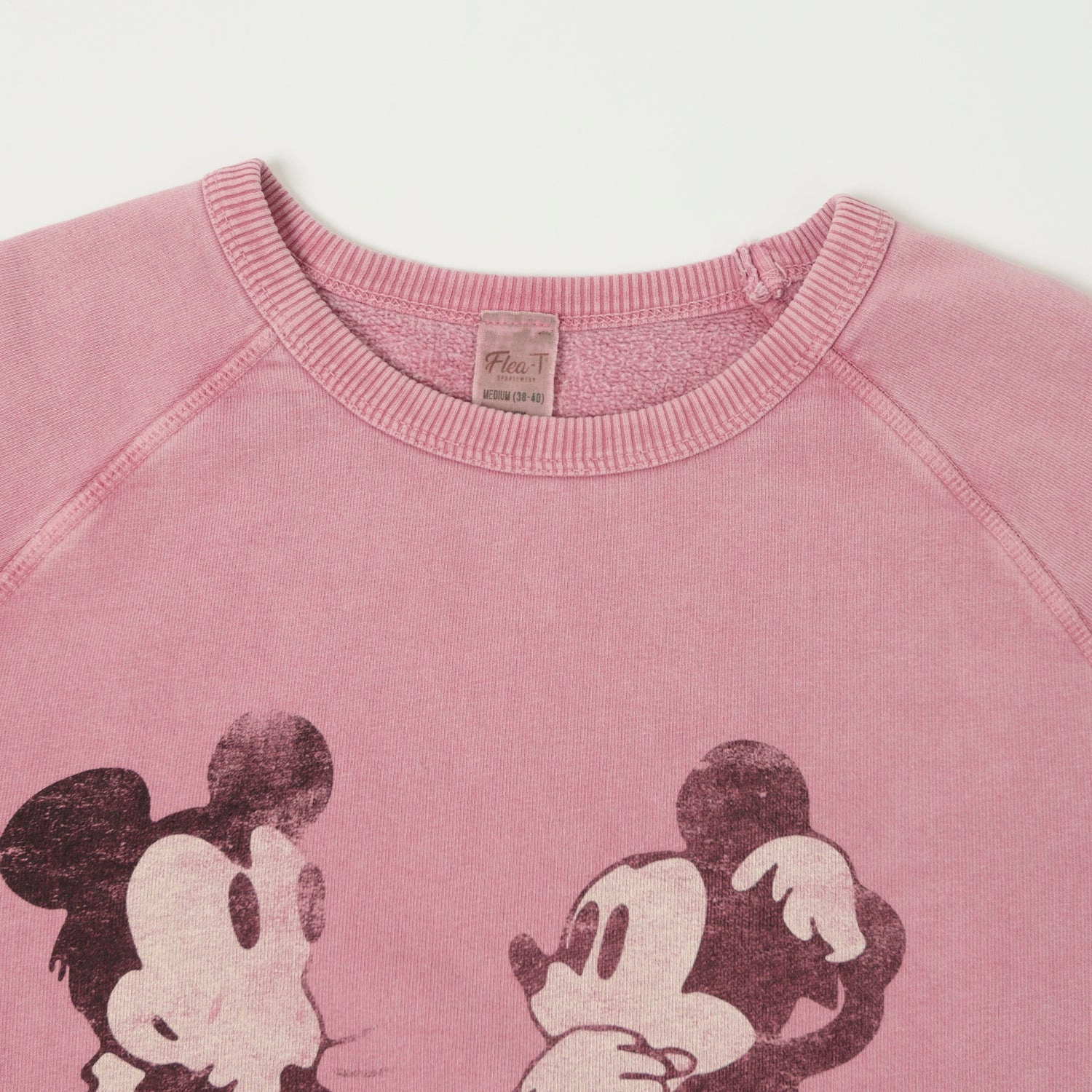 Flea-T 1950s Raglan Sleeve 'Mickey Evolution' Sweatshirt - Pink fit for home