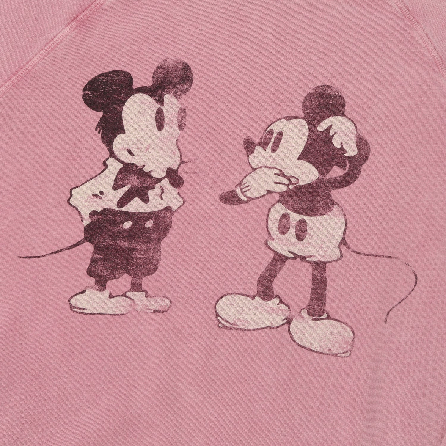 Chill Look Flea-T 1950s Raglan Sleeve 'Mickey Evolution' Sweatshirt - Pink