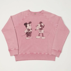 comfort test Urban Minimal Flea-T 1950s Raglan Sleeve 'Mickey Evolution' Sweatshirt - Pink
