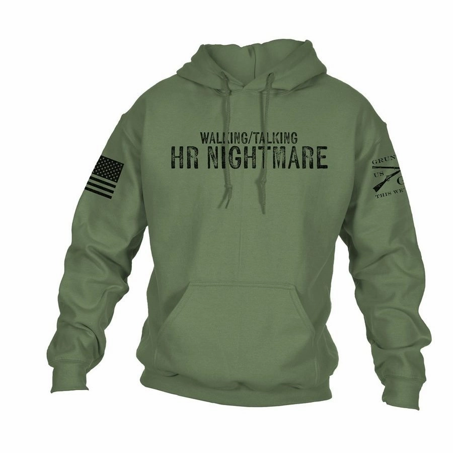 Graphic Design HR Nightmare Hoodie - Military Green