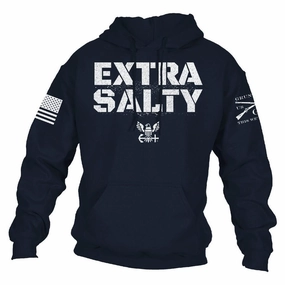 USN - Extra Salty Hoodie - Navy Fashionable Hoodie
