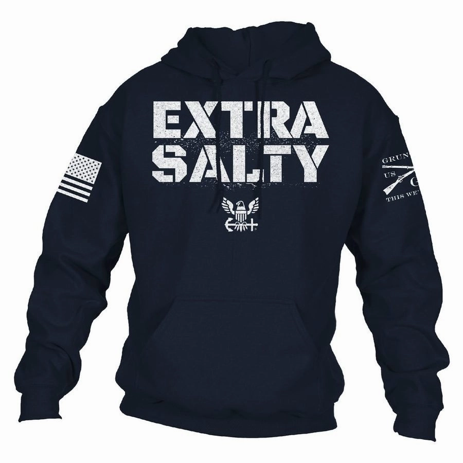 USN - Extra Salty Hoodie - Navy product running suitable speed