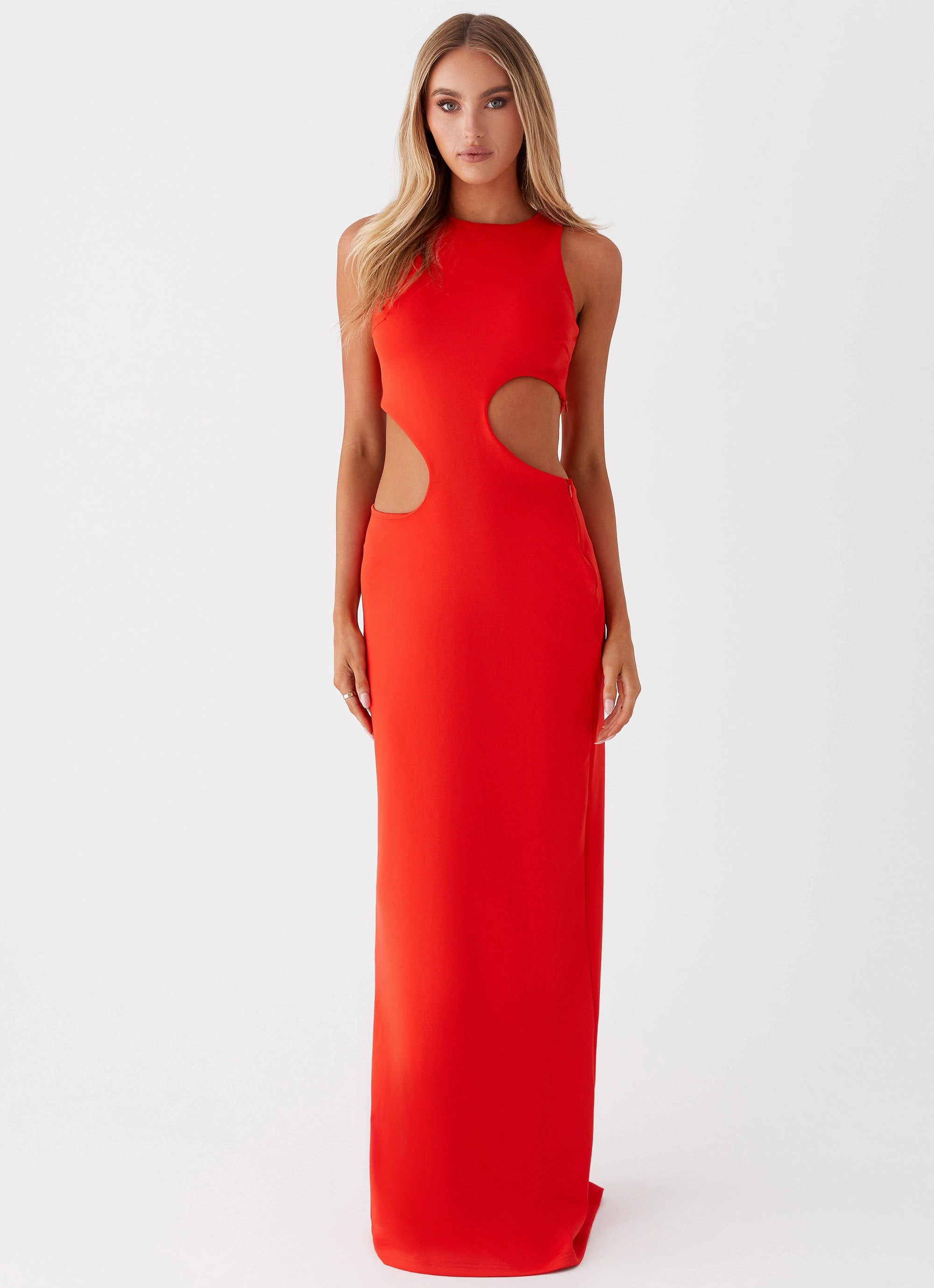 Satin Grace Vaeloria Maxi Dress - Red