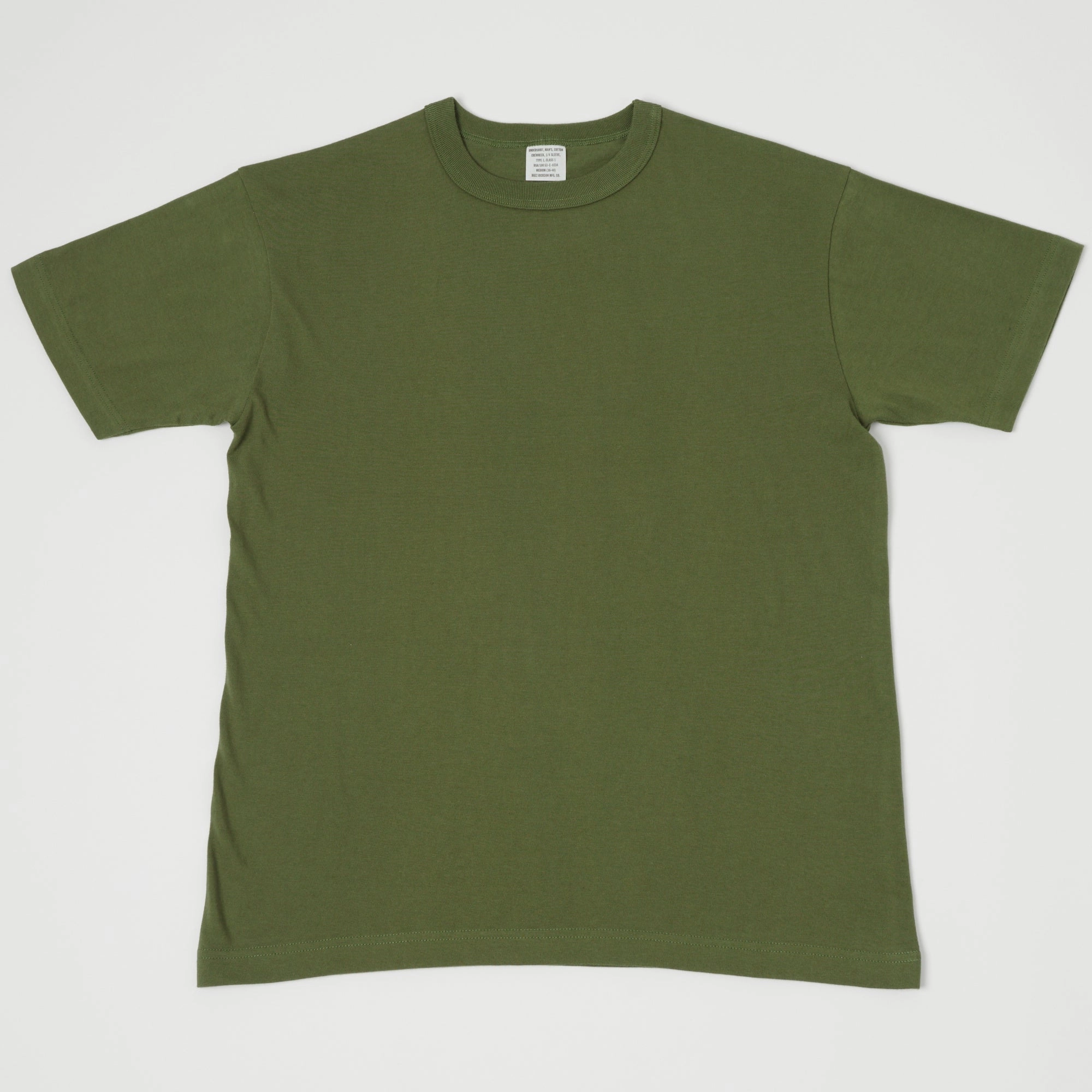 Buzz Rickson's 'Government Issue' T-Shirt - Olive Relaxed Wear Light Casual