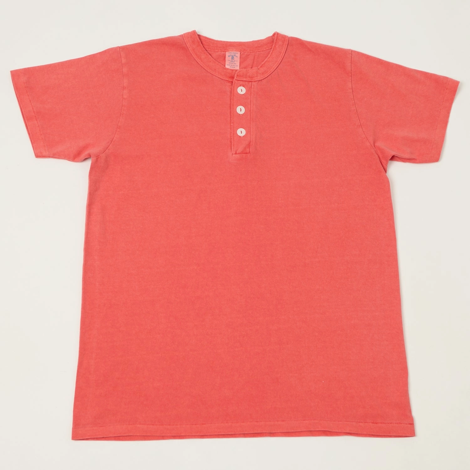 Fresh Look Velva Sheen Pigment Dye Henley - Coral