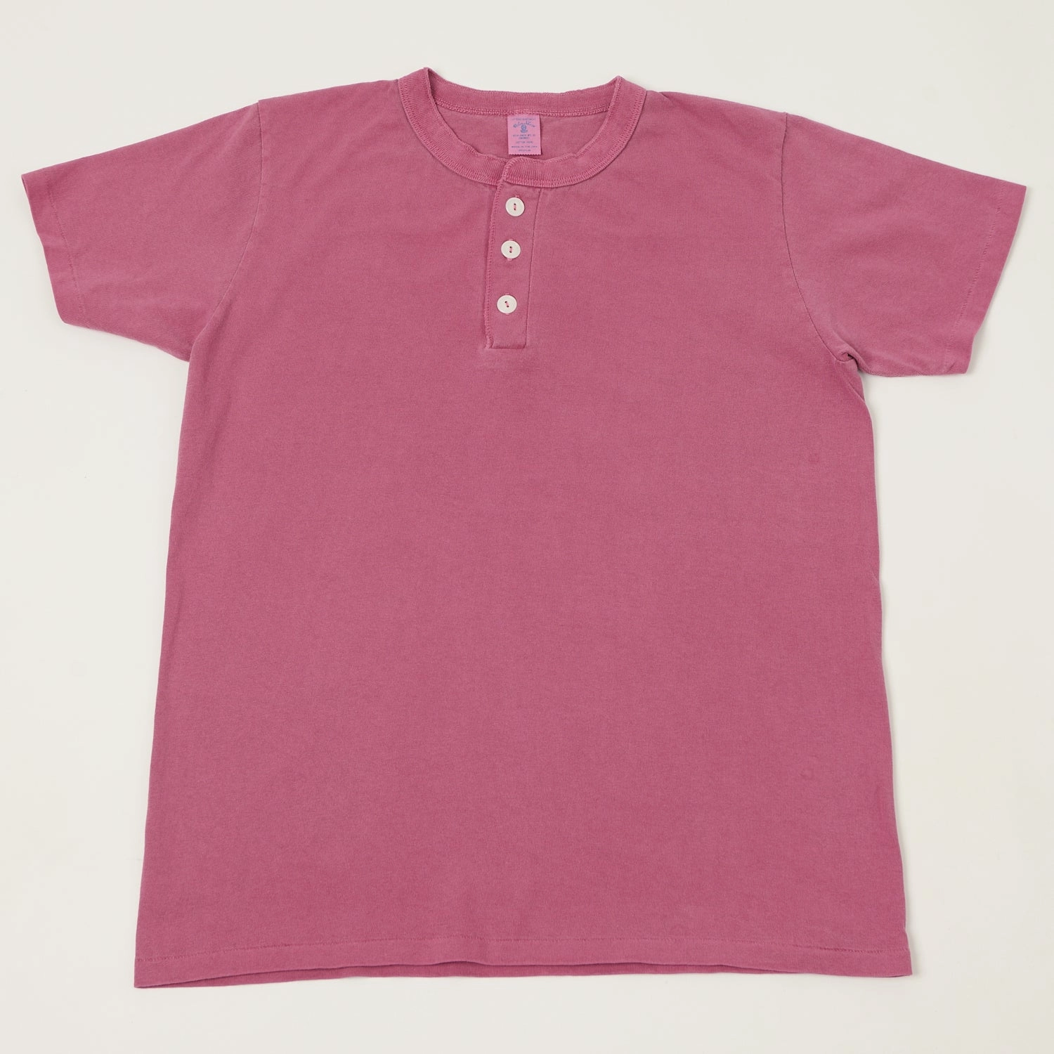 Comfort Apparel UV protection layer Velva Sheen Pigment Dyed Henley - Fuschia