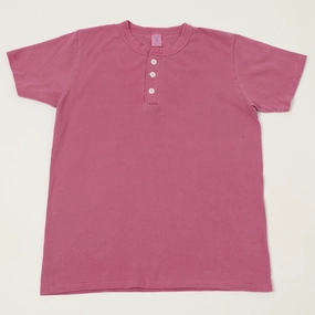 Comfort Apparel UV protection layer Velva Sheen Pigment Dyed Henley - Fuschia