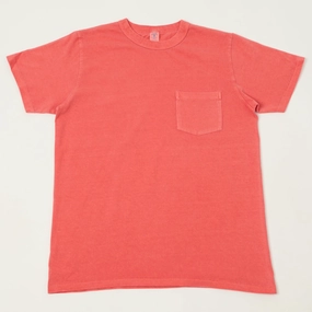 Velva Sheen Pigment Dyed Pocket T-Shirt - Coral Versatile Performance