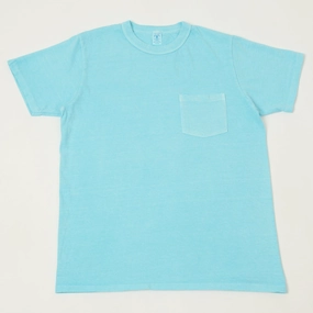 Velva Sheen Pigment Dyed Pocket T-Shirt - Teal Office Casual Casual Must-Have
