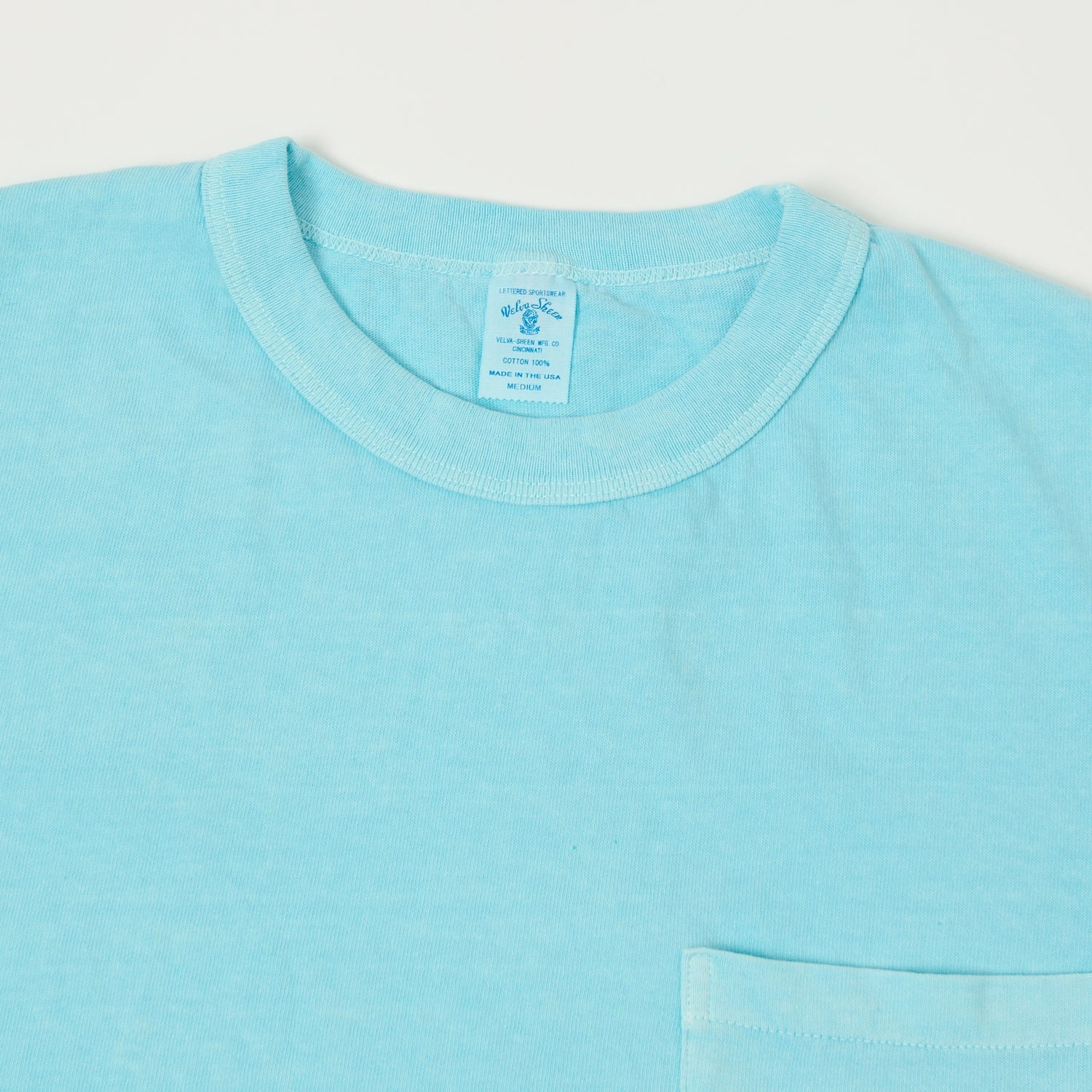 Elegant Sun Protection Velva Sheen Pigment Dyed Pocket T-Shirt - Teal
