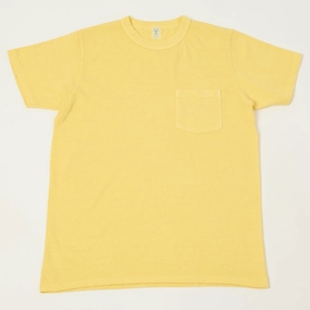 Fashion Comfort Velva Sheen Pigment Dyed Pocket T-Shirt - Yellow