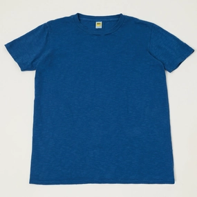 Velva Sheen Rolled Crew Neck T-Shirt - Blue Anti Static Fabric Quick Layer