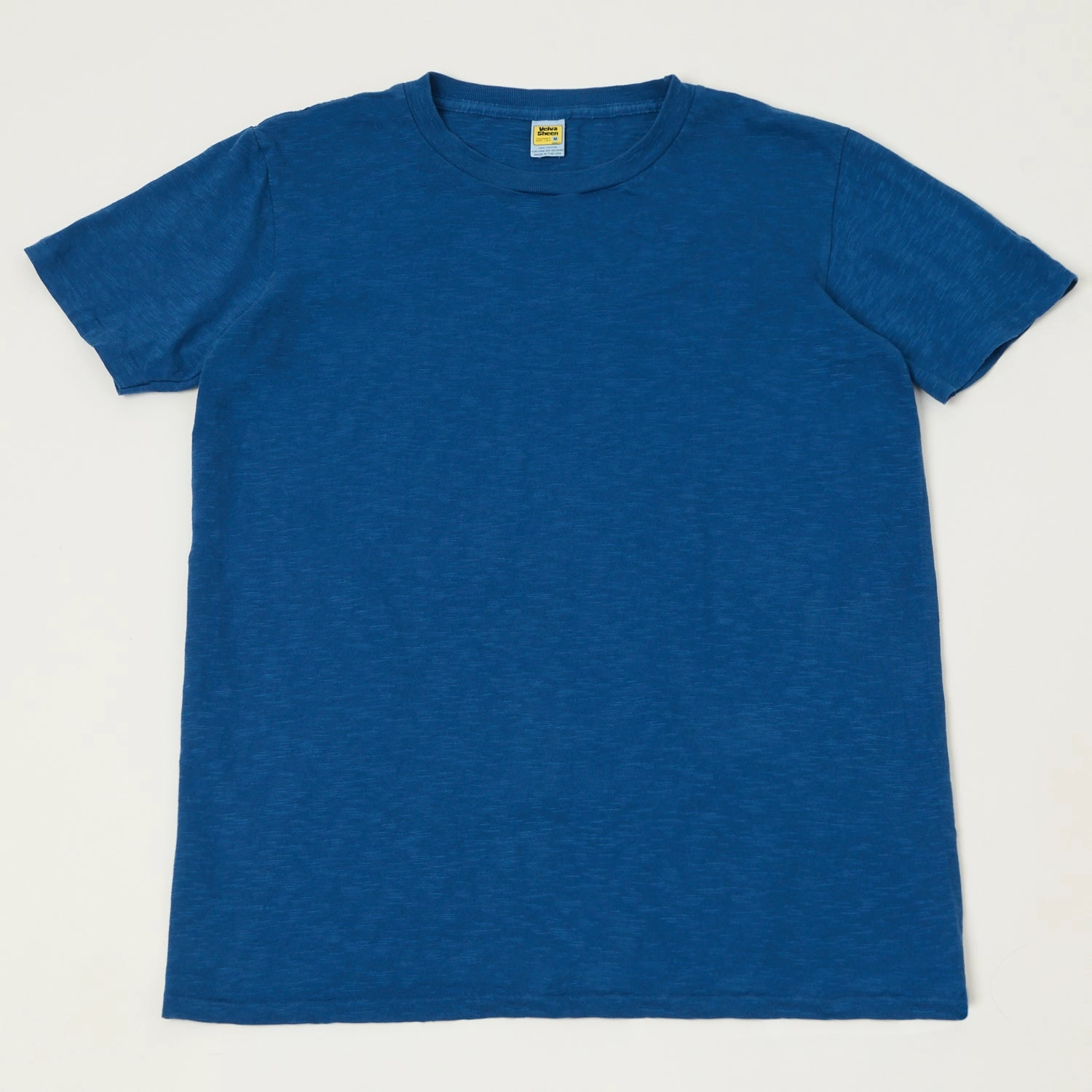Velva Sheen Rolled Crew Neck T-Shirt - Blue Anti Static Fabric Quick Layer