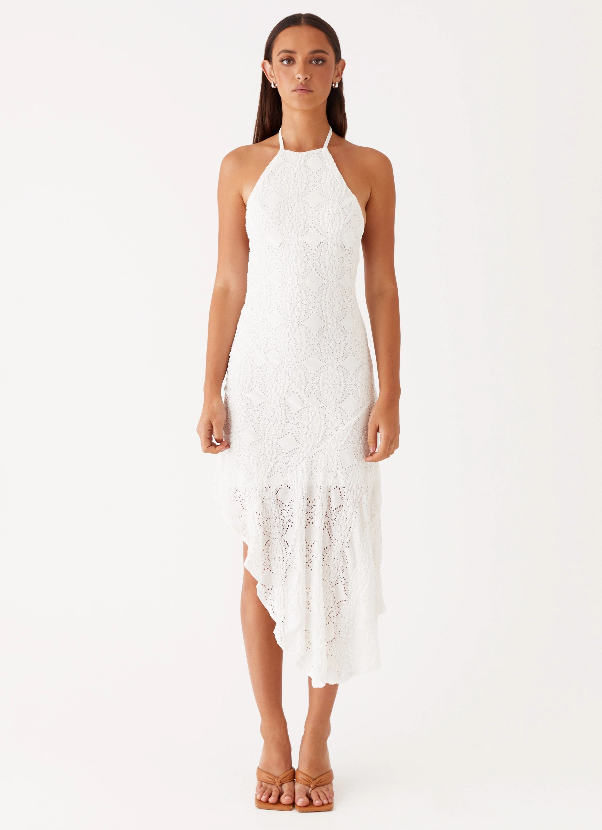 Sondela Maxi Dress - White Work Mood Flattering Cut