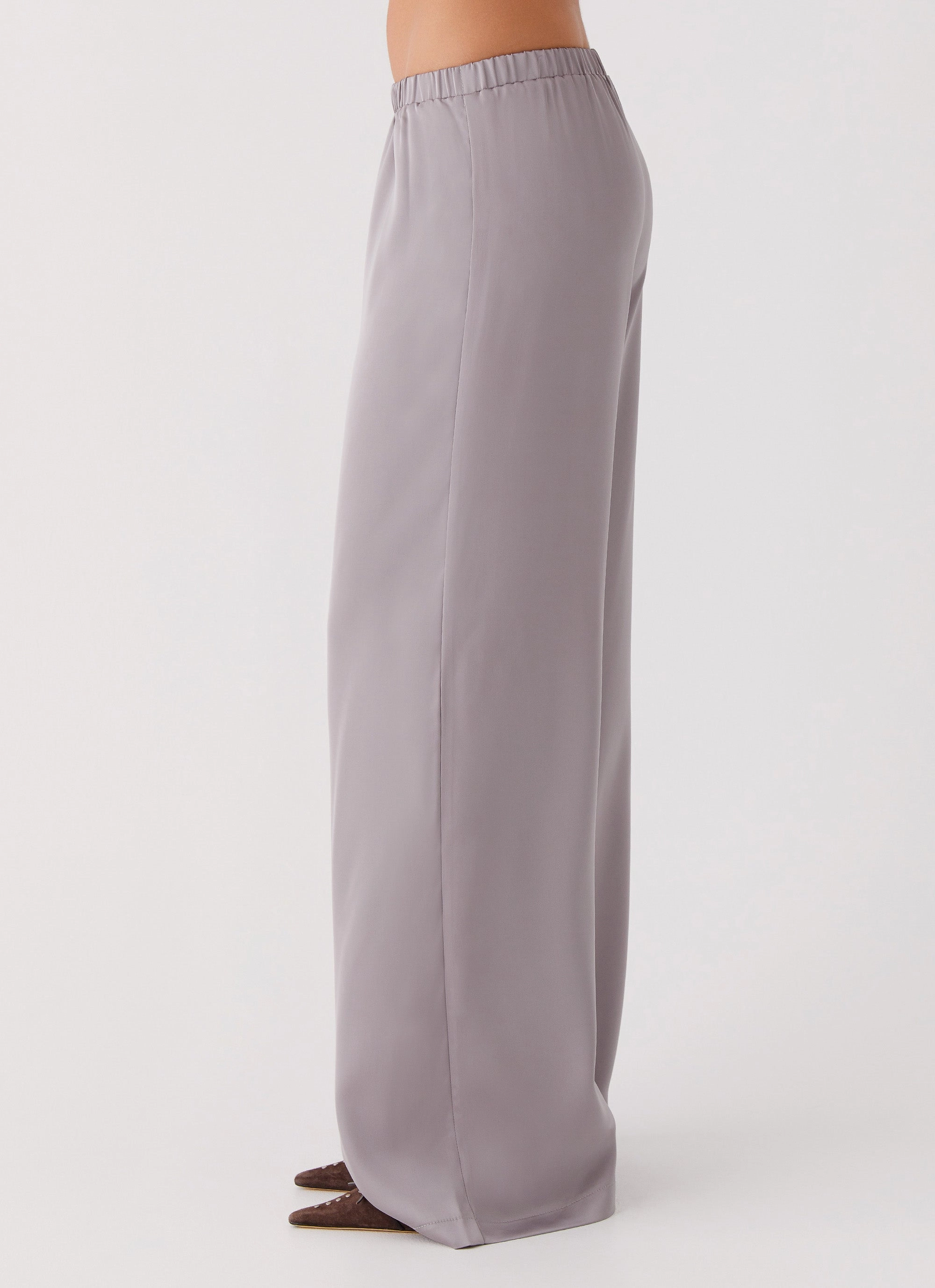 Palm Cove Satin Pants - Grey Daytime Mood