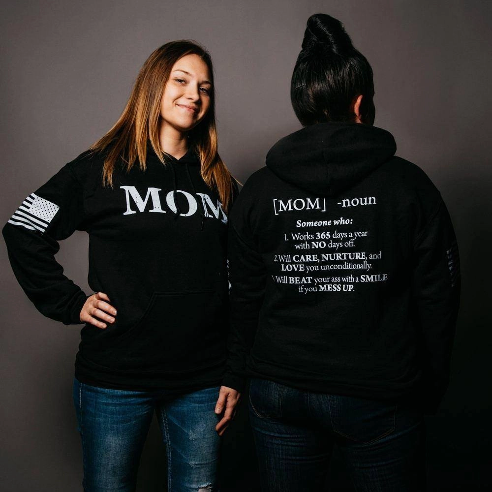 Satin Women's Mom Defined Hoodie - Black