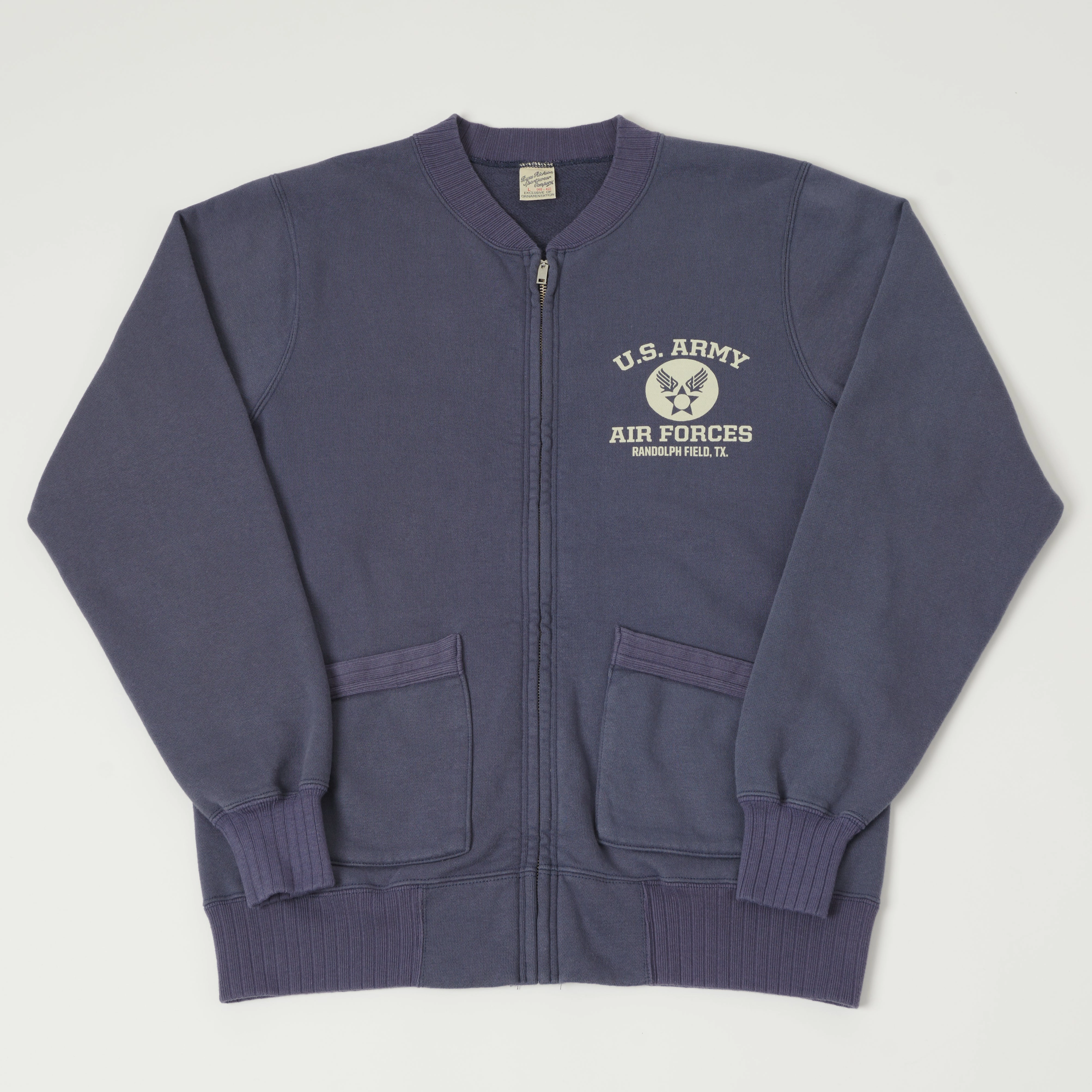 Buzz Rickson's U.S. Army Air Forces Zip Sweatshirt - Navy Functional Layer