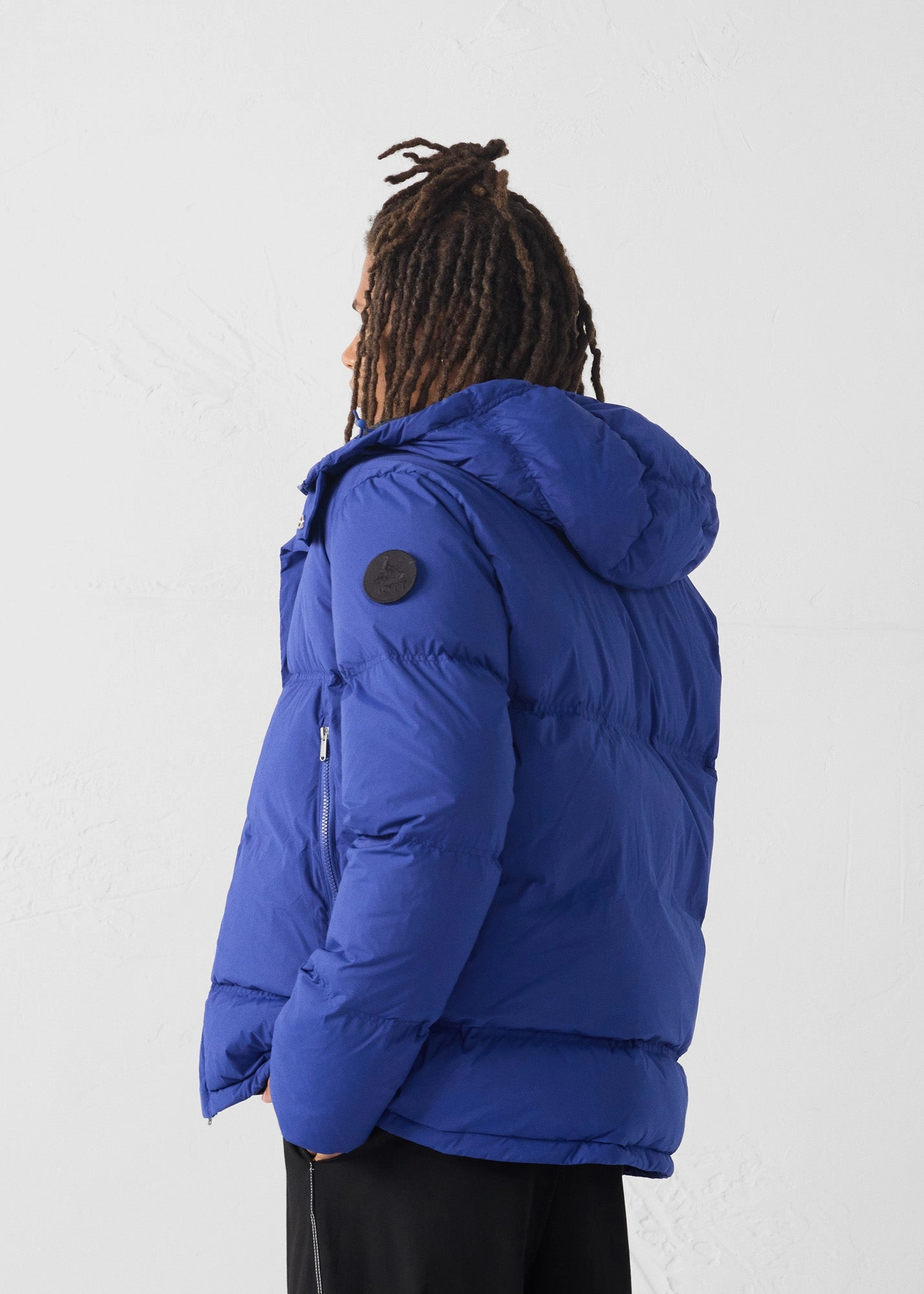 Veste Grand Froid esprit puffer Bleu cobalt Sanji Houndstooth Print