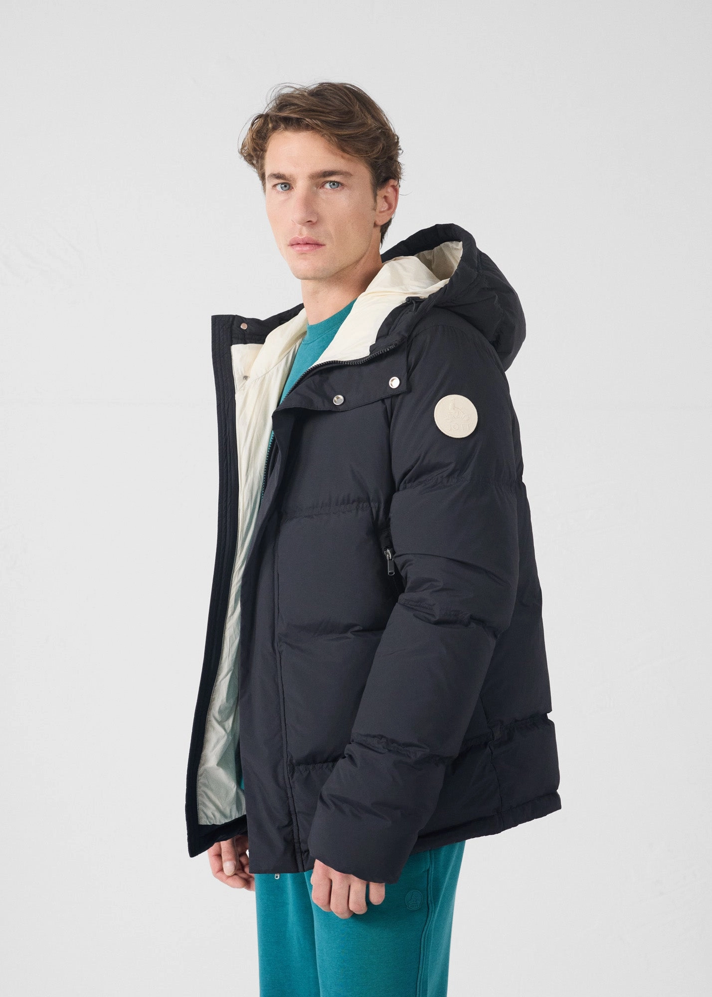 simple design Veste Grand Froid esprit puffer Noir Sanji