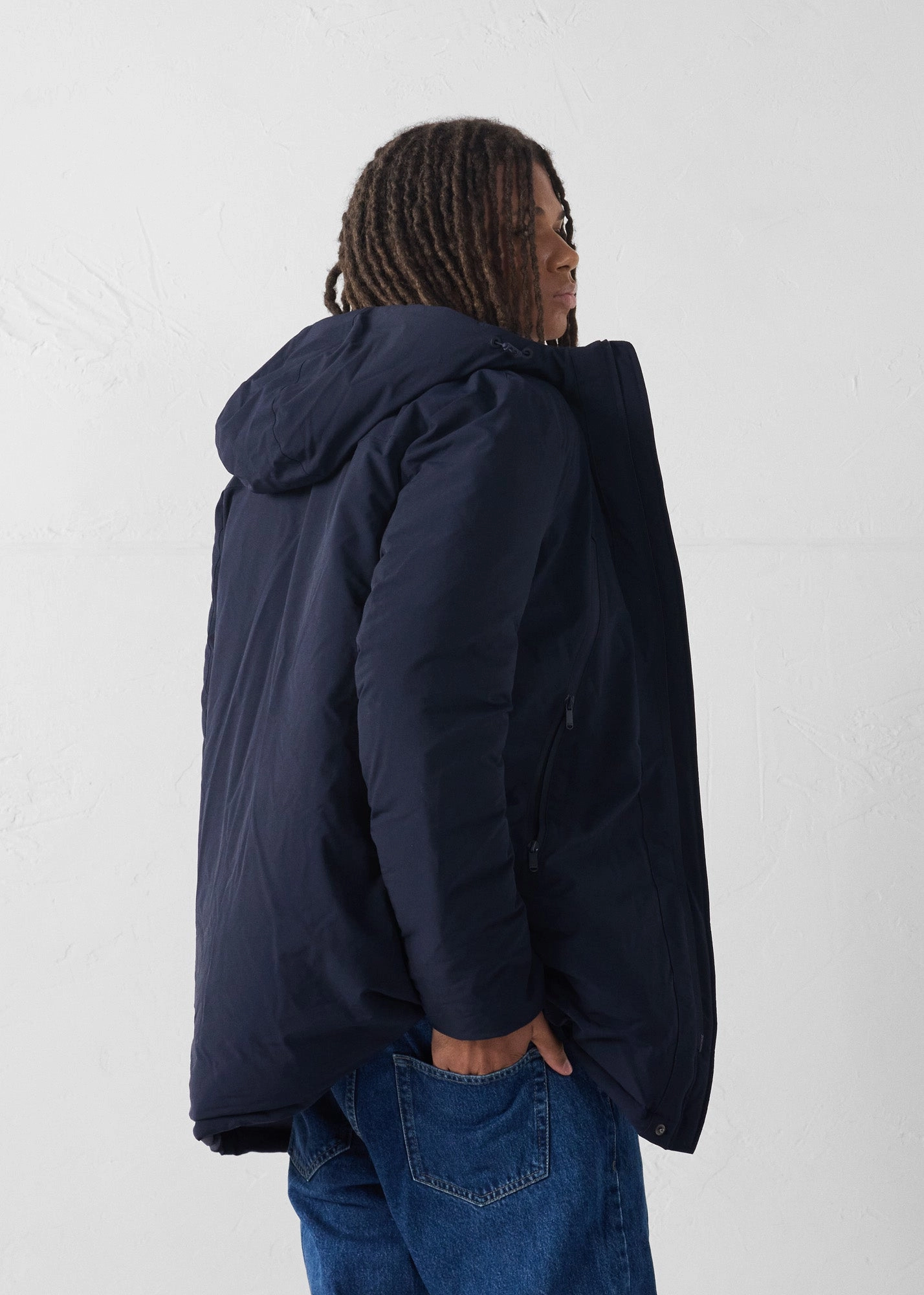 Veste longue ?? capuche Marine Icefloe Eco Friendly Fabric