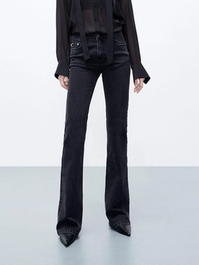 Flared High Rise Jeans Office Wear Modern