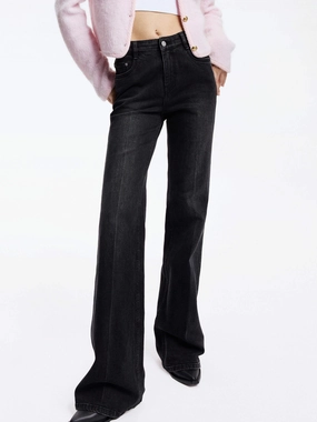 Black Straight Leg Jeans All Size Fit