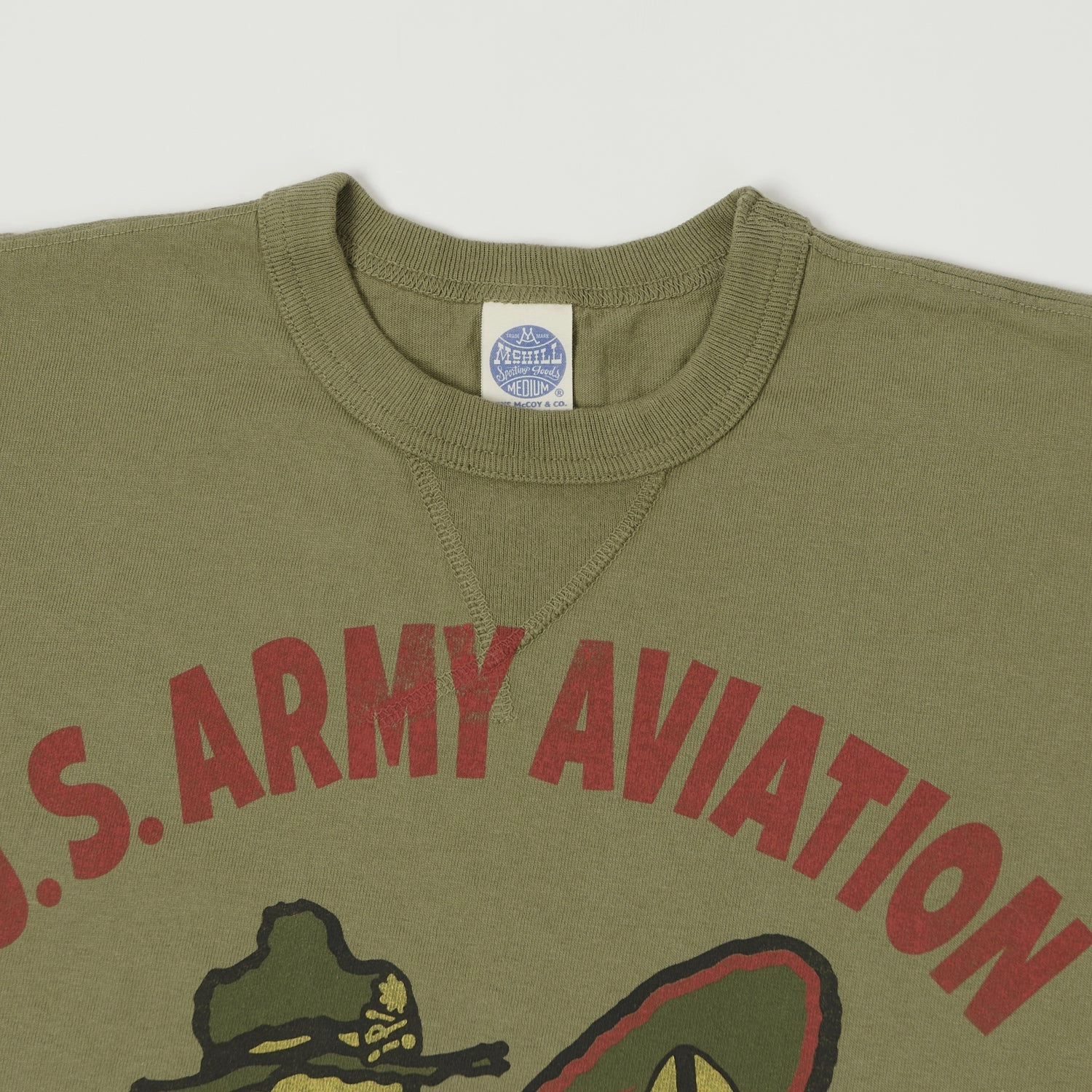 Rayon blend TOYS McCOY Woodstock 'U.S. Army Aviation' T-Shirt - Olive