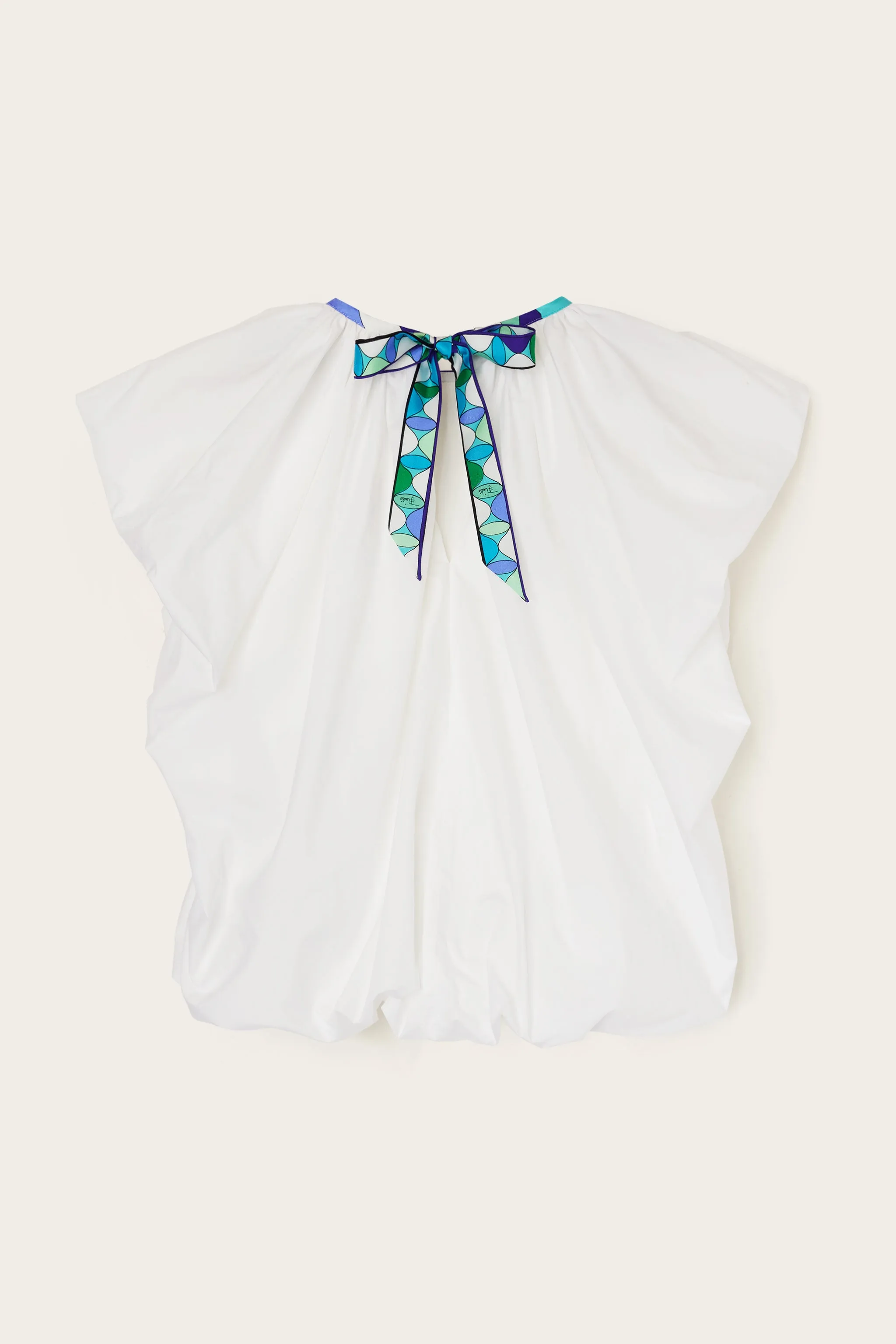 Voluminous Top With Printed Neckline Stretch Fit Technology Easy Care Material