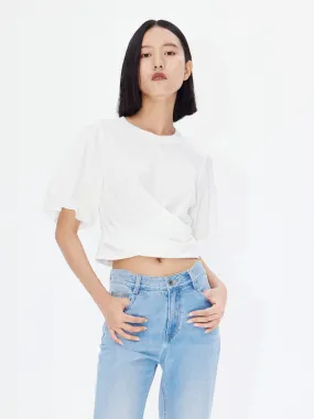 Bold Hue Cross Detail Cotton Top