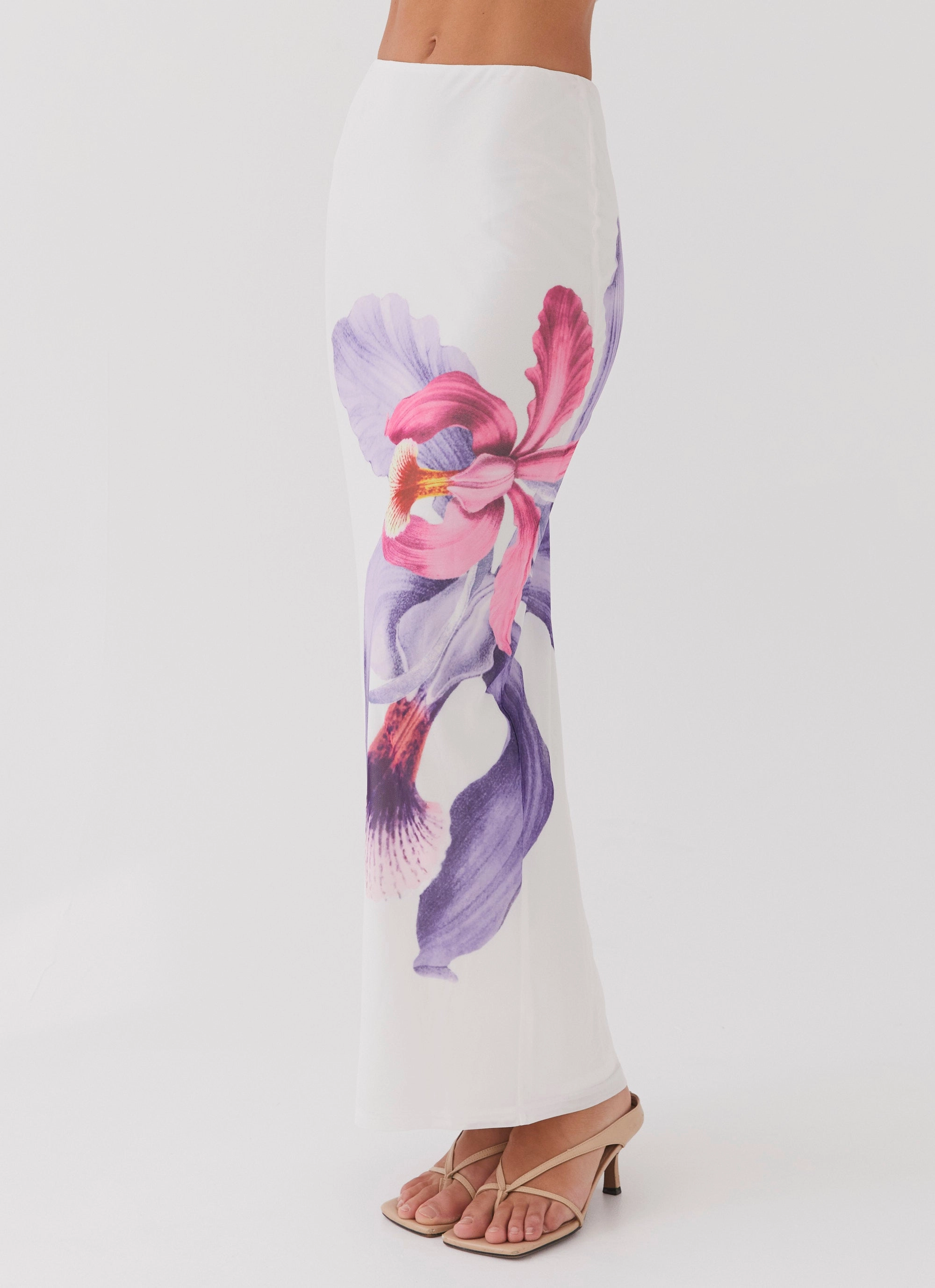 Cozy Flex Cozy Vibe Waiting For Dawn Mesh Maxi Skirt - White