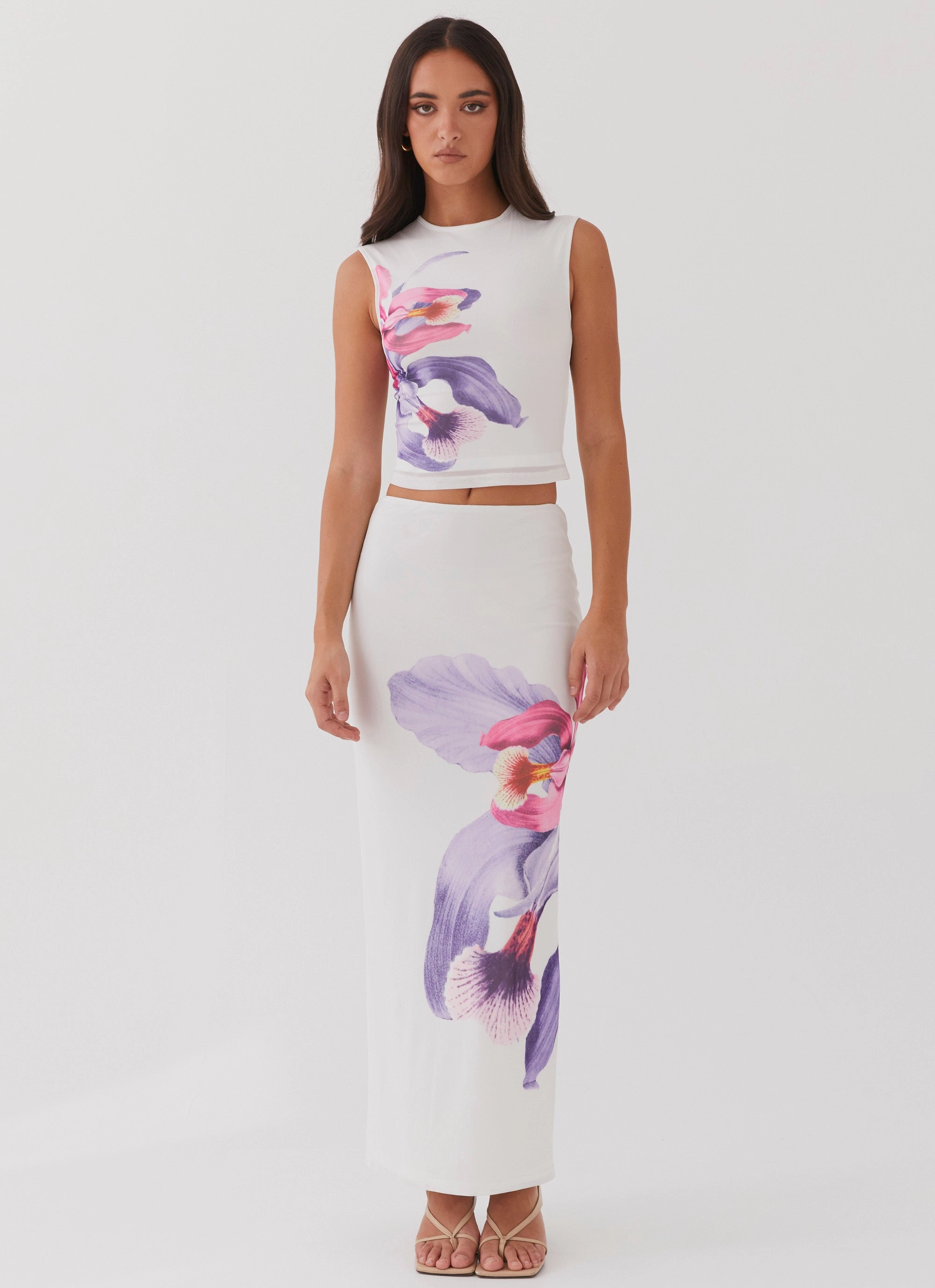 Open Design Stylish Mood Waiting For Dawn Mesh Maxi Skirt - White