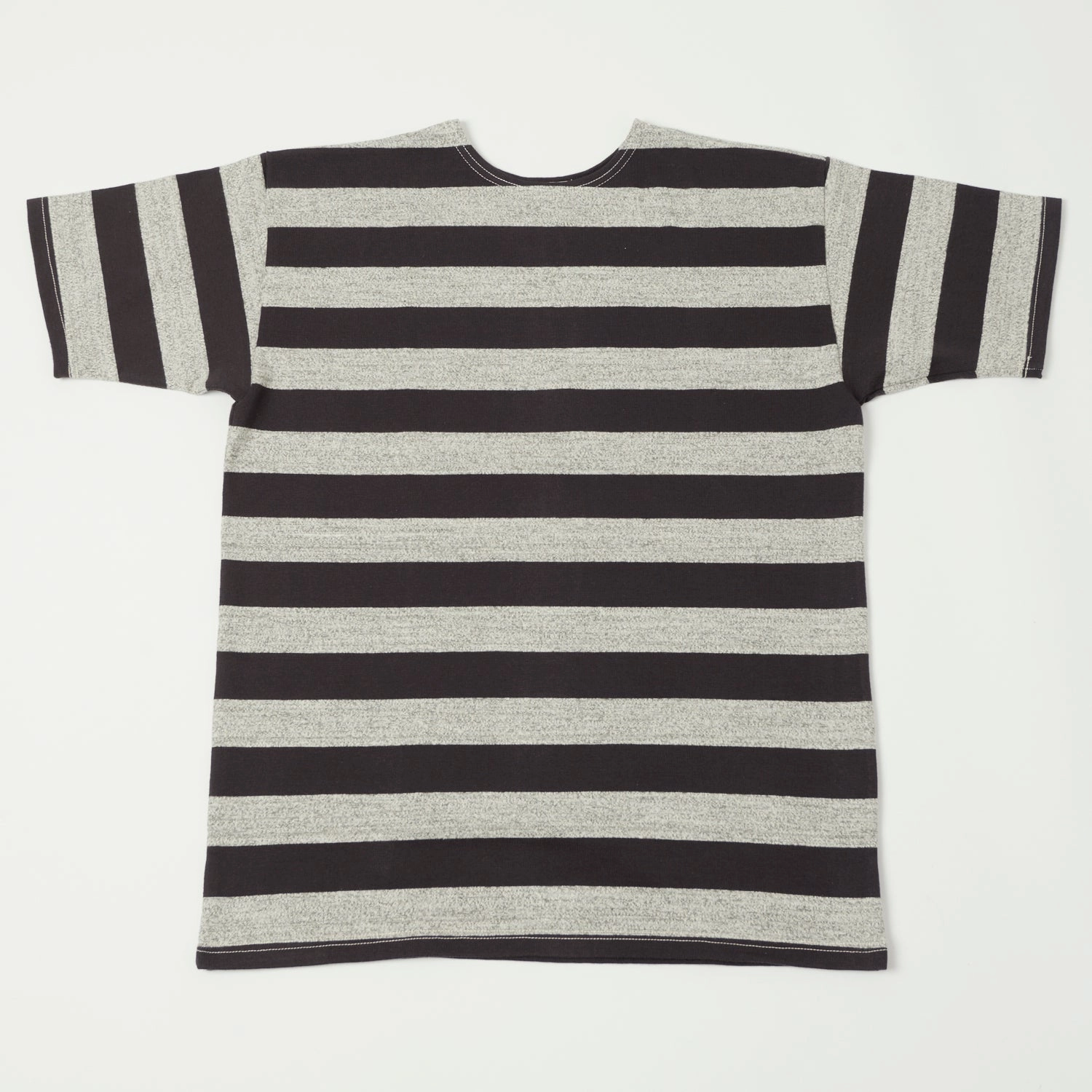 Warehouse & Co 4050 Duck Digger Border Stripe T-Shirt - Black /Heather Grey Lightweight Wear Chic Fashion