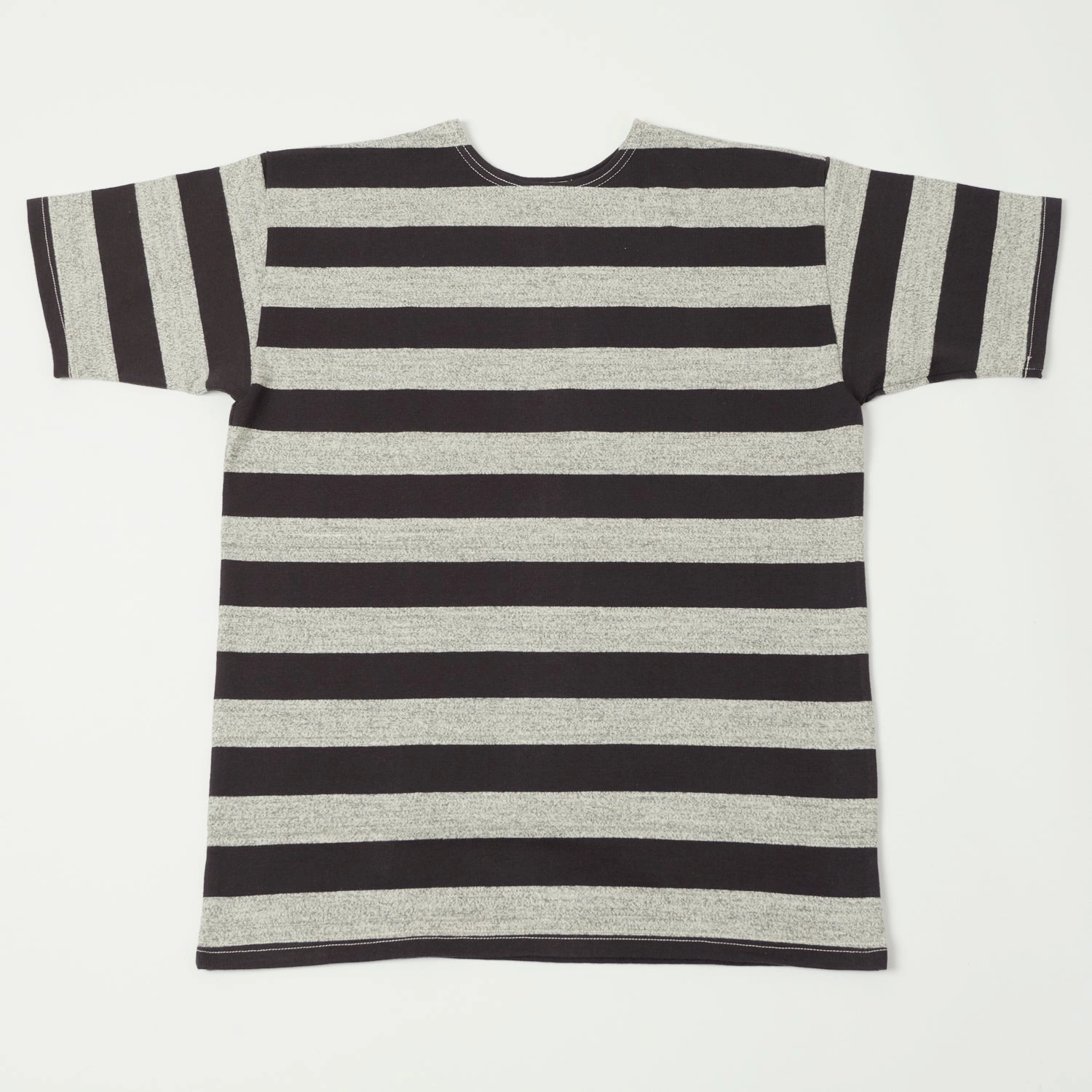 Warehouse & Co 4050 Duck Digger Border Stripe T-Shirt - Black /Heather Grey Minimal Layers