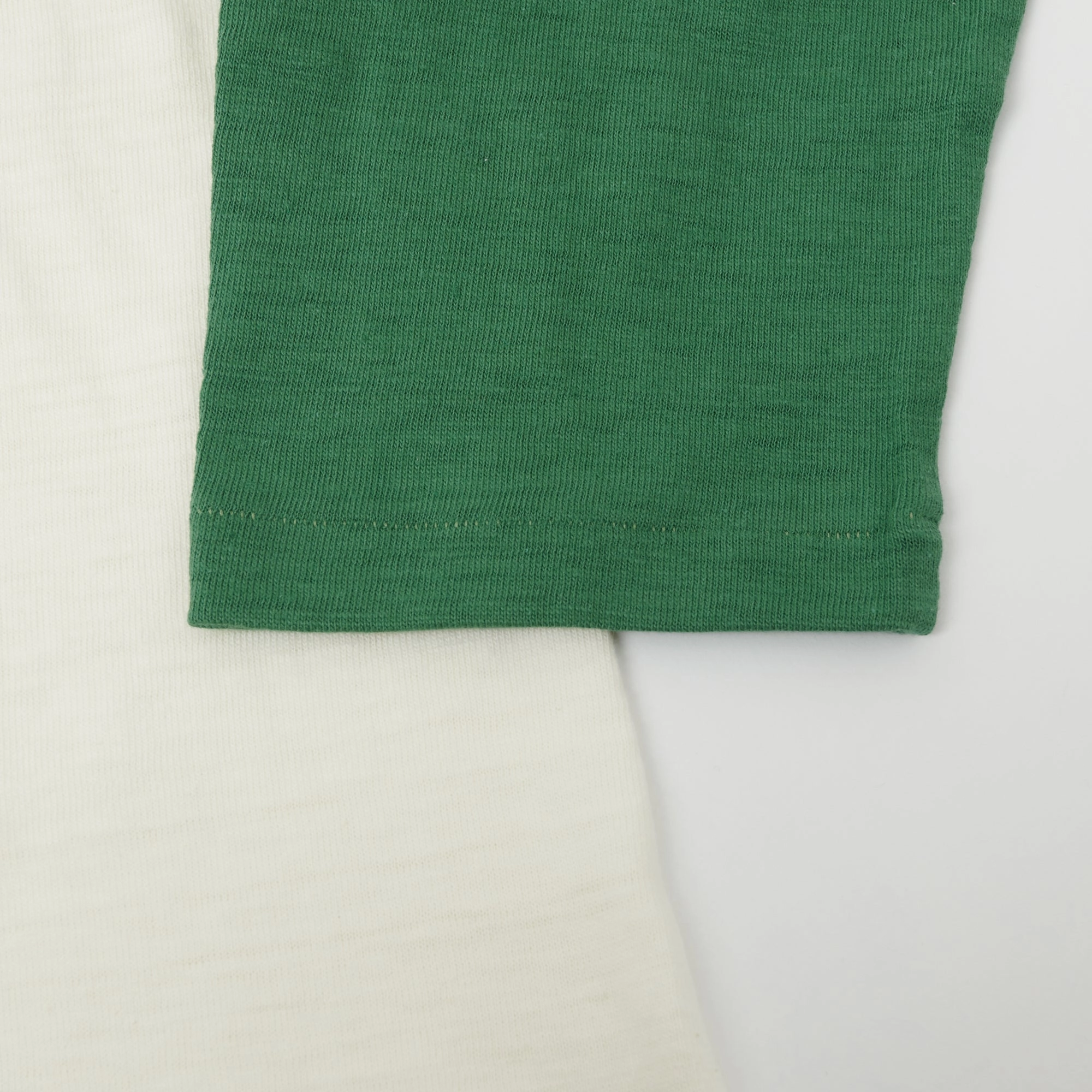 Warehouse & Co 4058 Baseball Henley - Cream/Light Green Durable Knit Structure Perfect Fit