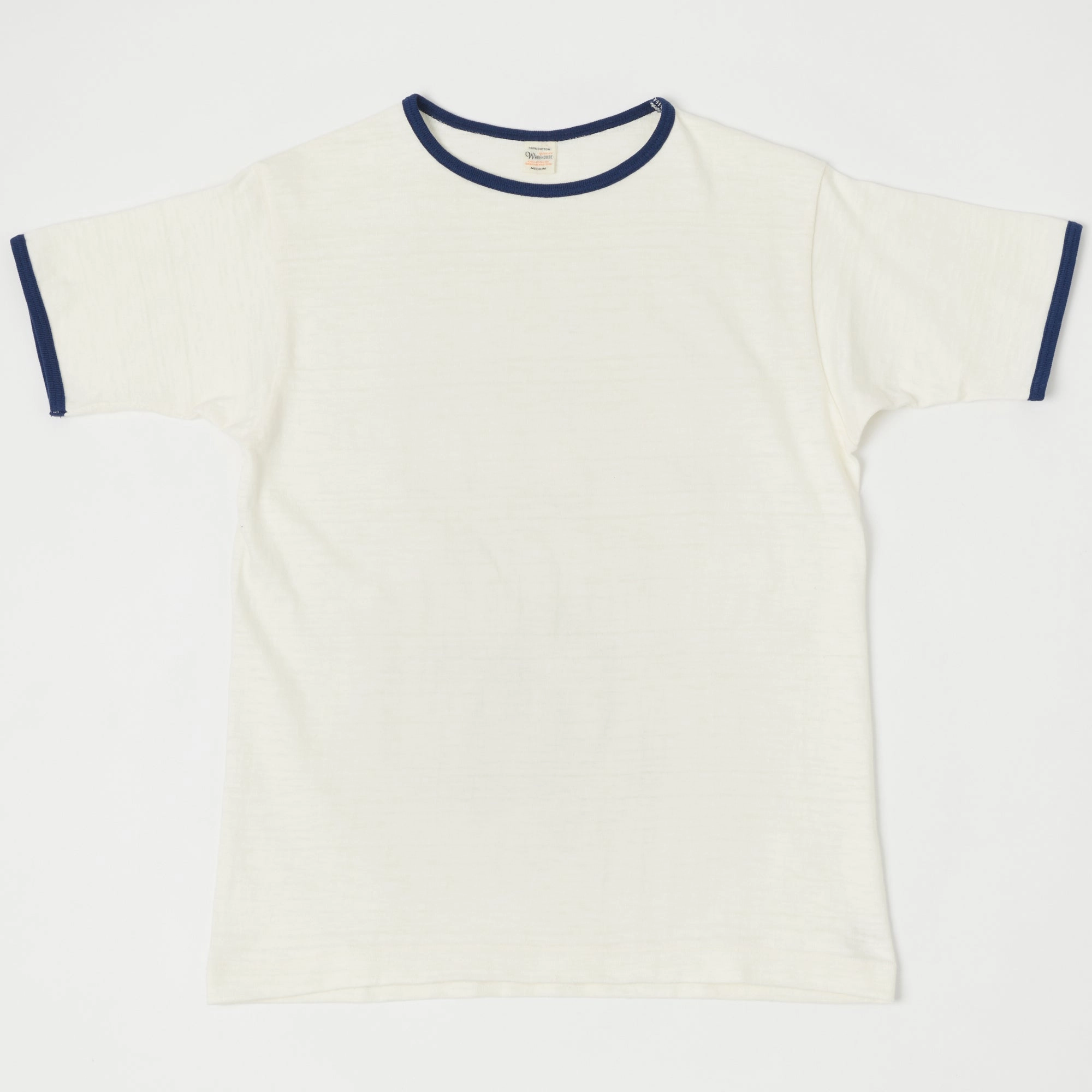 Warehouse & Co 4059 Ringer Shirt - Cream/Navy AntiPilling Treatment Vibrant Prints