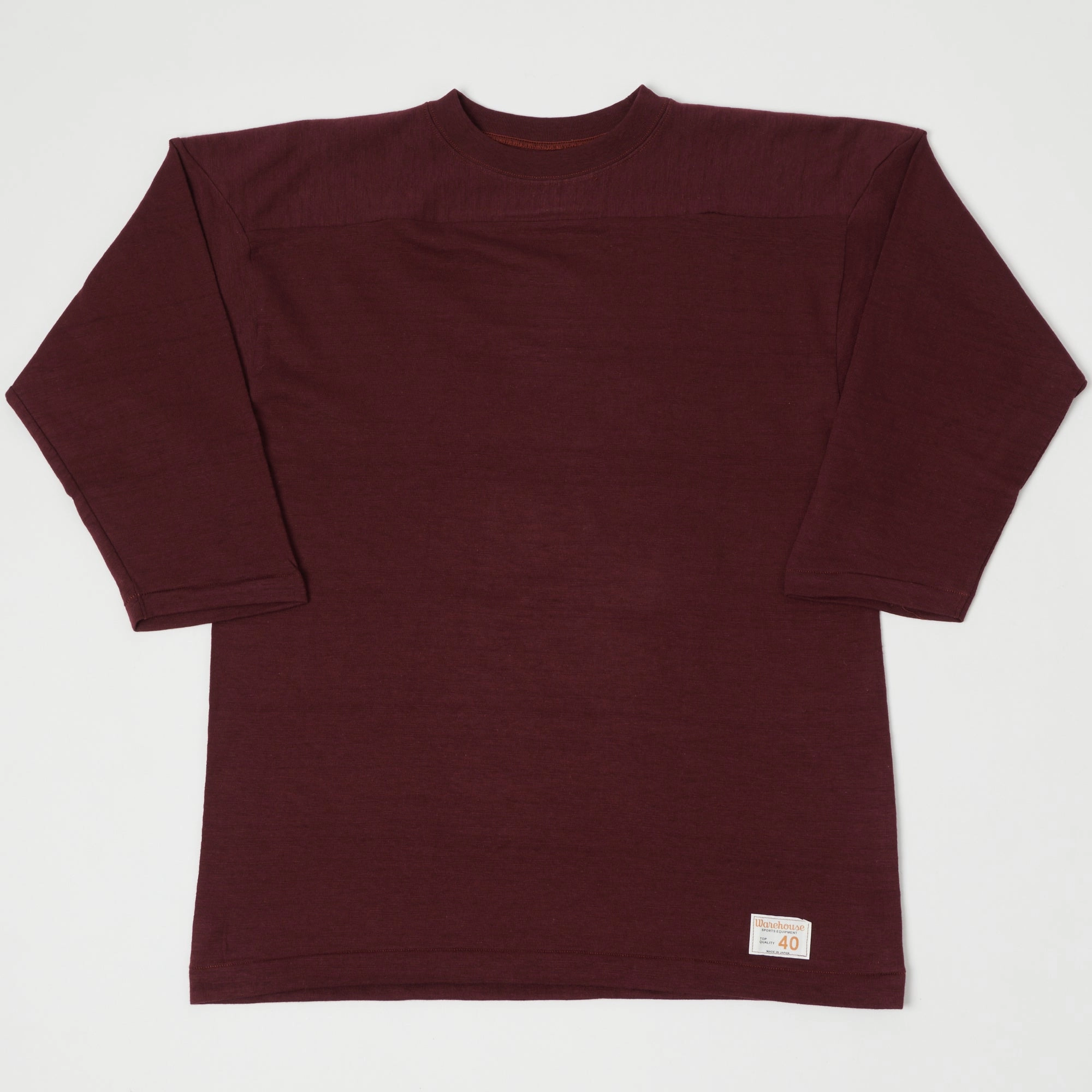 Casual Flex Wear Warehouse & Co 4063 3/4 Sleeve Football T-Shirt - Bordeaux