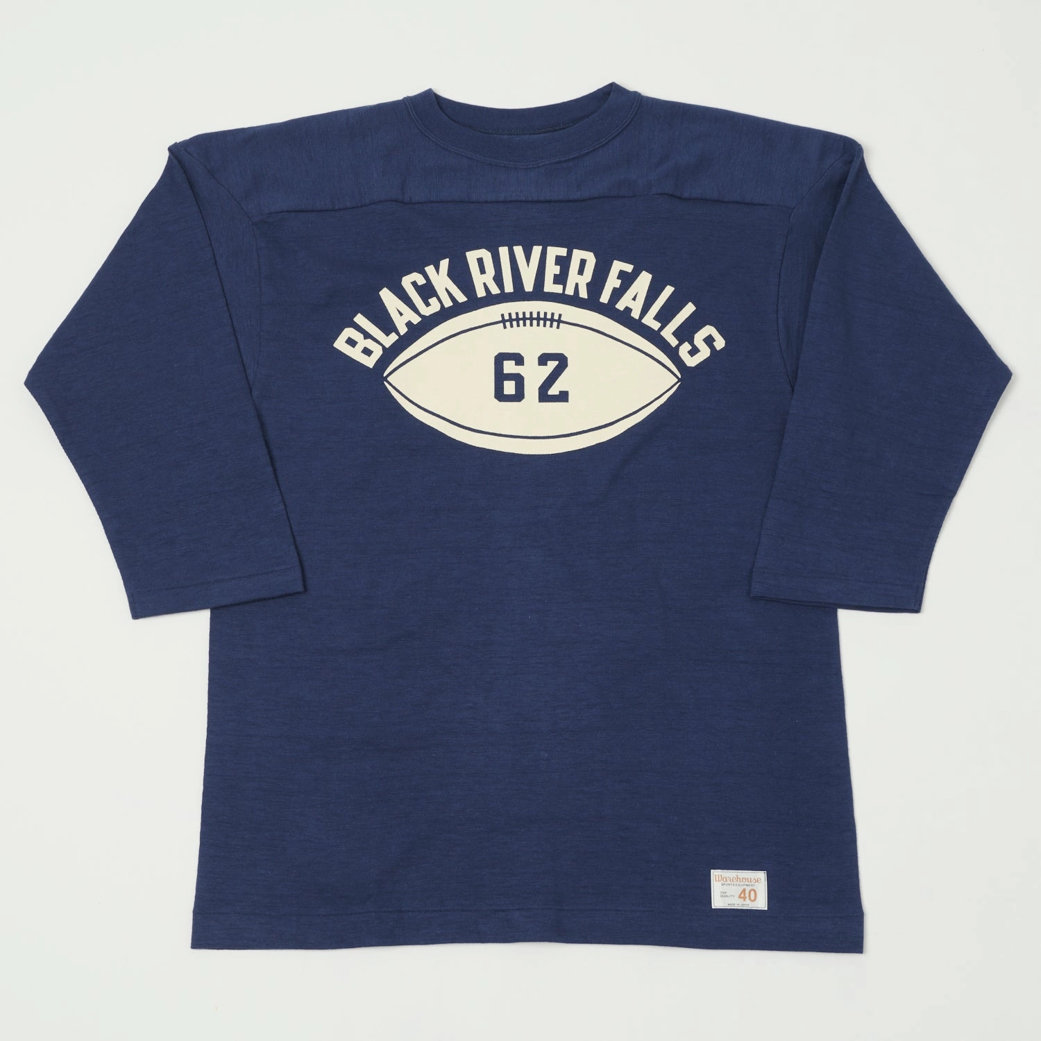 Moisture Wicking Technology Cool Design Warehouse & Co 4063 'Black River Falls' 3/4 Sleeve Football T-Shirt - Navy