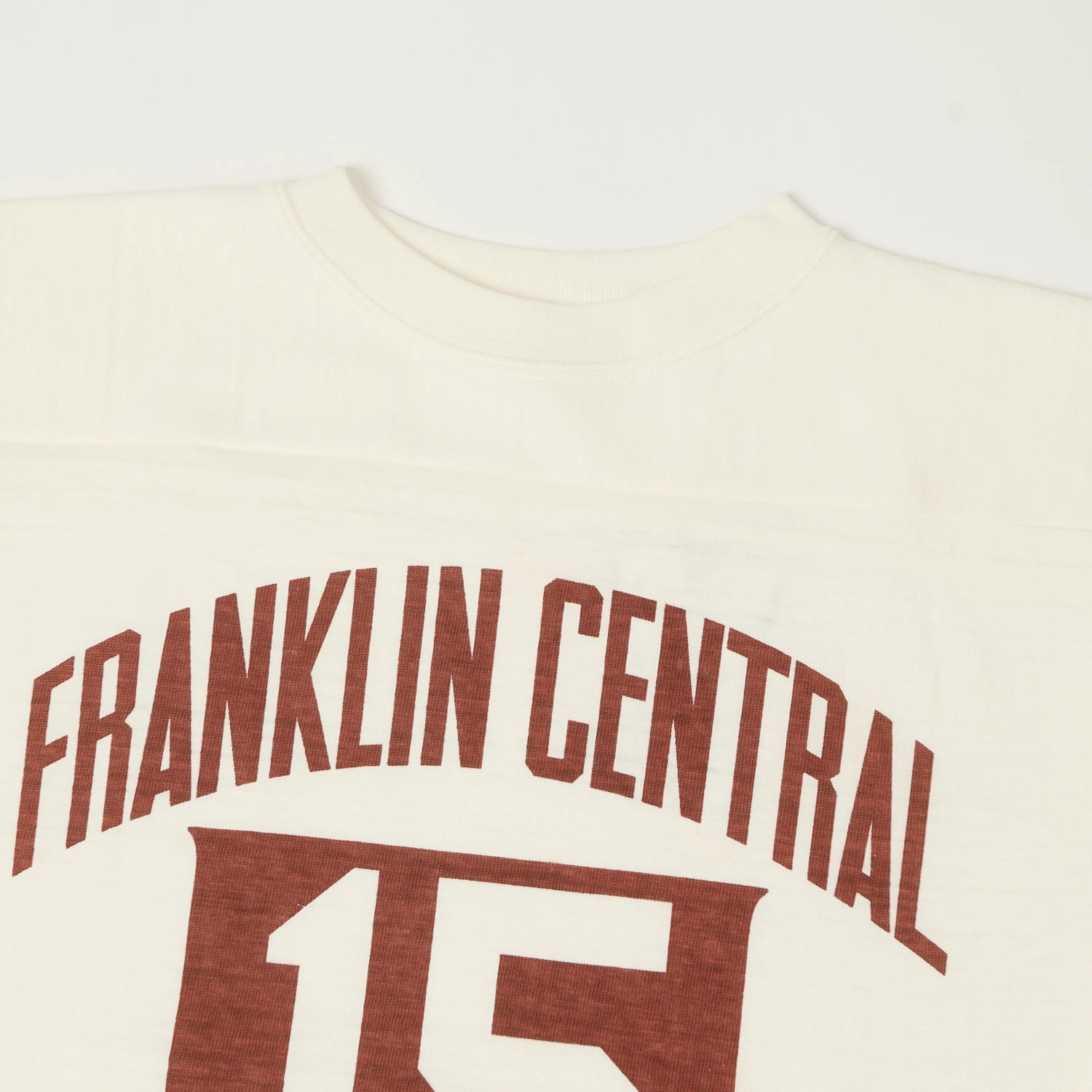Warehouse & Co 4063 'Franklin Central' 3/4 Sleeve Football T-Shirt - Off White Sporty Style Smart Design