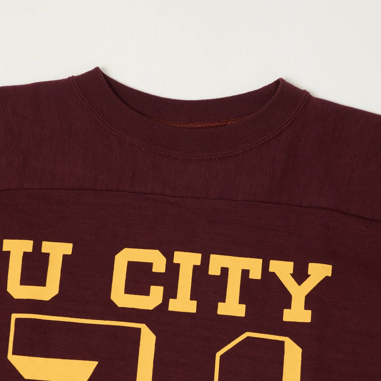 Warehouse & Co 4063 'U City' 3/4 Sleeve Football T-Shirt - Bordeaux Fun Prints Quick Fit Performance
