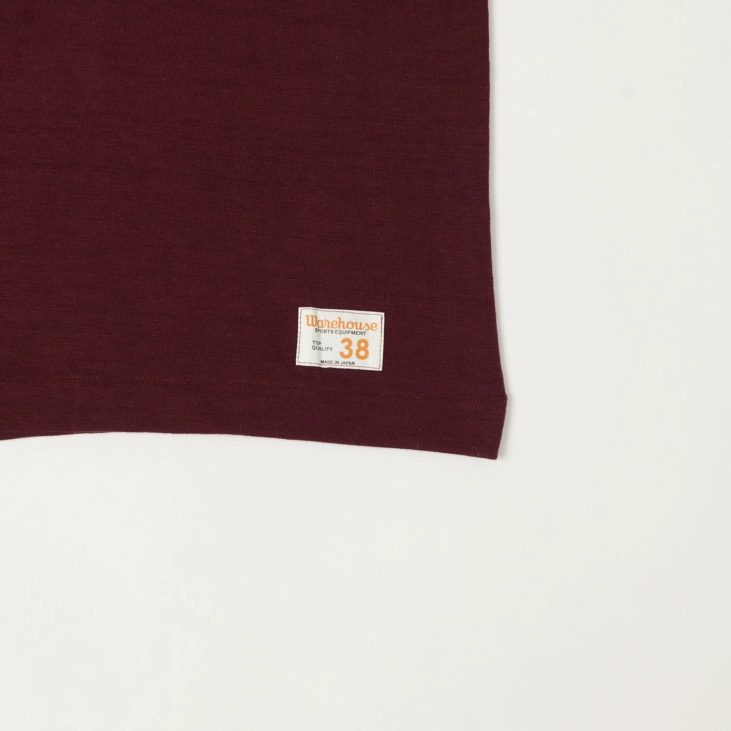 Warehouse & Co 4063 'U City' 3/4 Sleeve Football T-Shirt - Bordeaux Durable Ribbed Hem