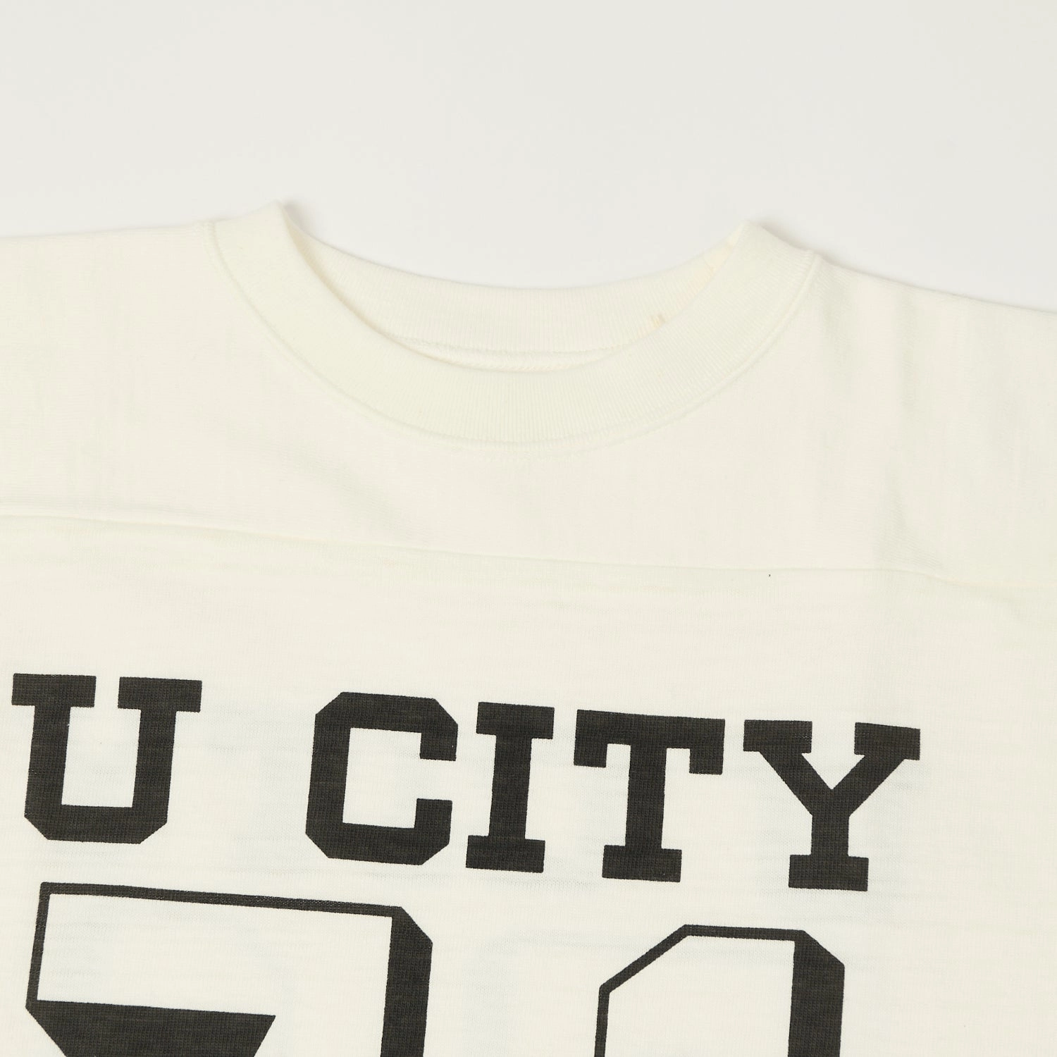 Warehouse & Co 4063 'U City' 3/4 Sleeve Football T-Shirt - Off White sports activity