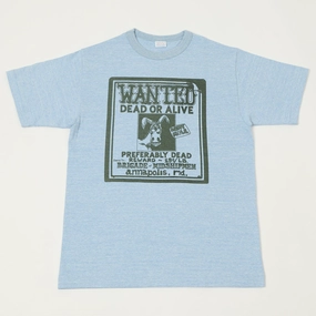 Warehouse & Co 4096 'Wanted' T-Shirt - Heather Navy Sports Outfit