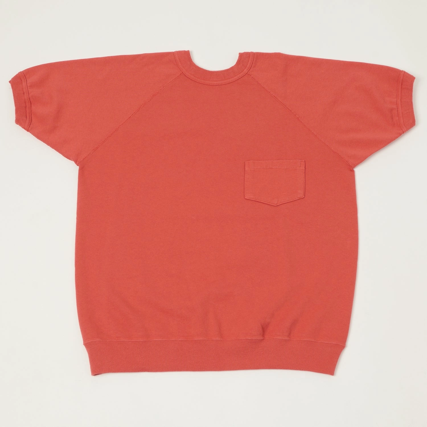 Modern Active Warehouse & Co 4105 Short Sleeve Pocket Sweatshirt - Red