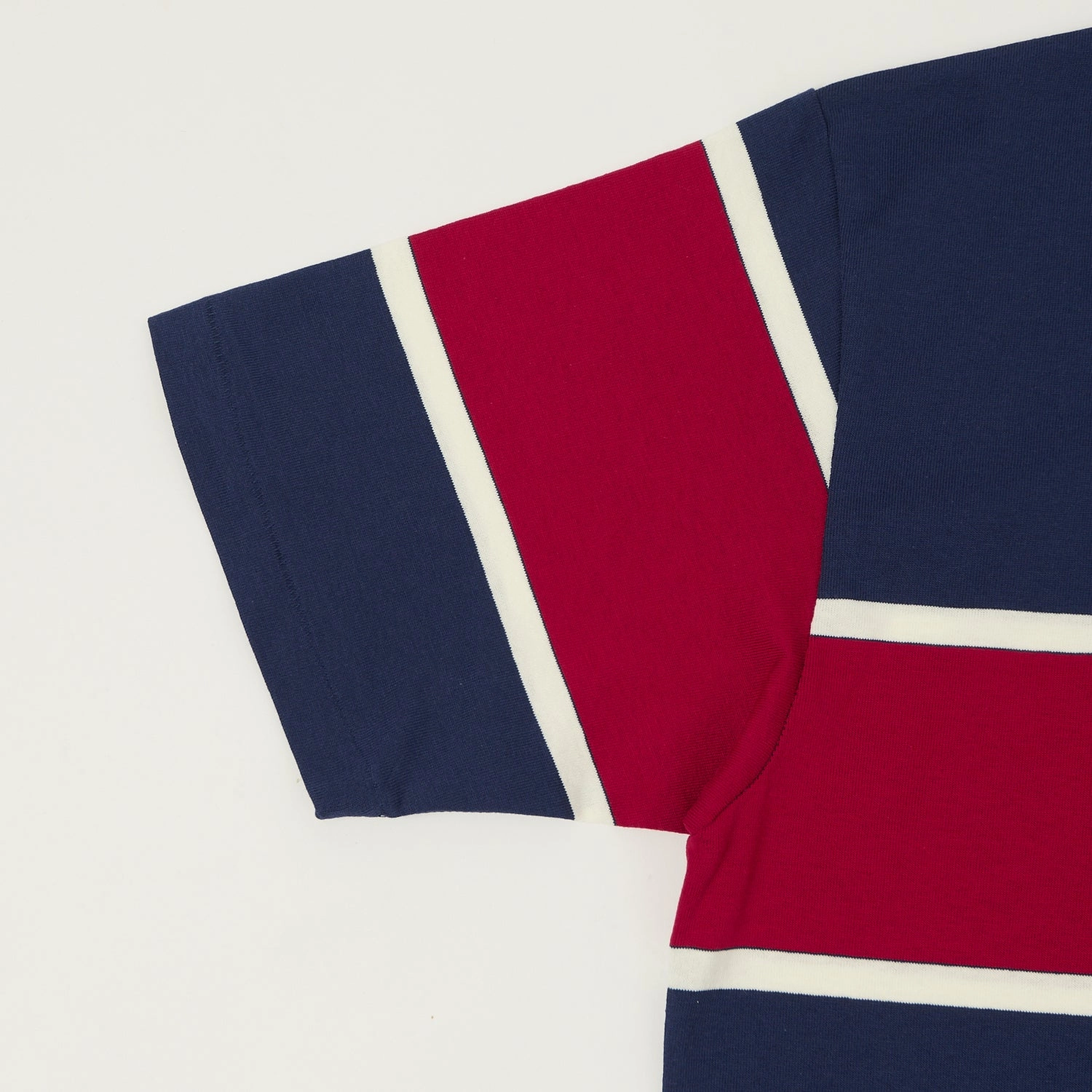 Warehouse & Co 4107 Panel Border T-Shirt - Navy/Off White/Red Active Trend Look