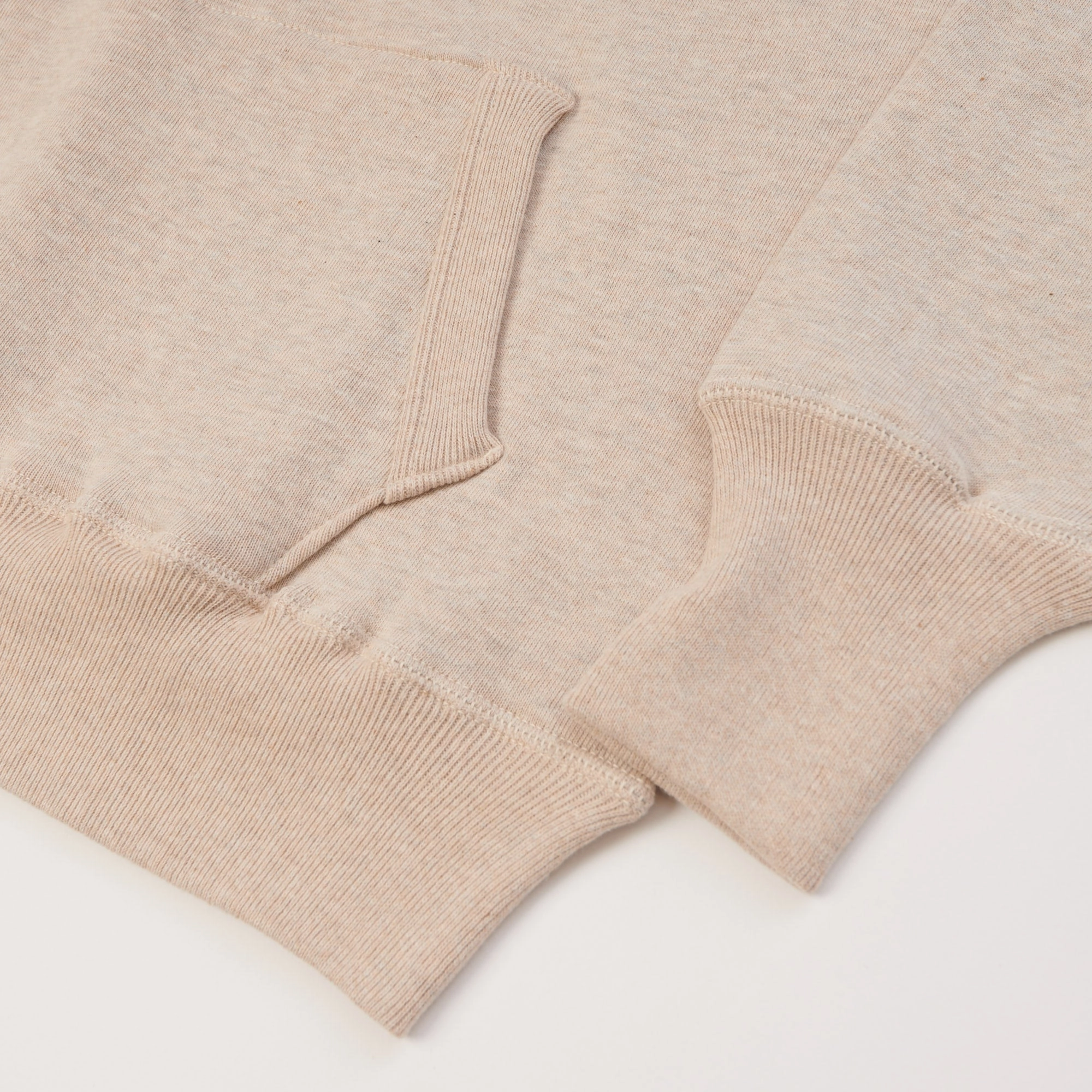 Regular Fit Warehouse & Co 450 Two Needle Hooded Sweatshirt - Oatmeal