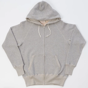 Warehouse & Co 451 Raglan Sleeve Full Zip Hoodie - Heather Grey teens'