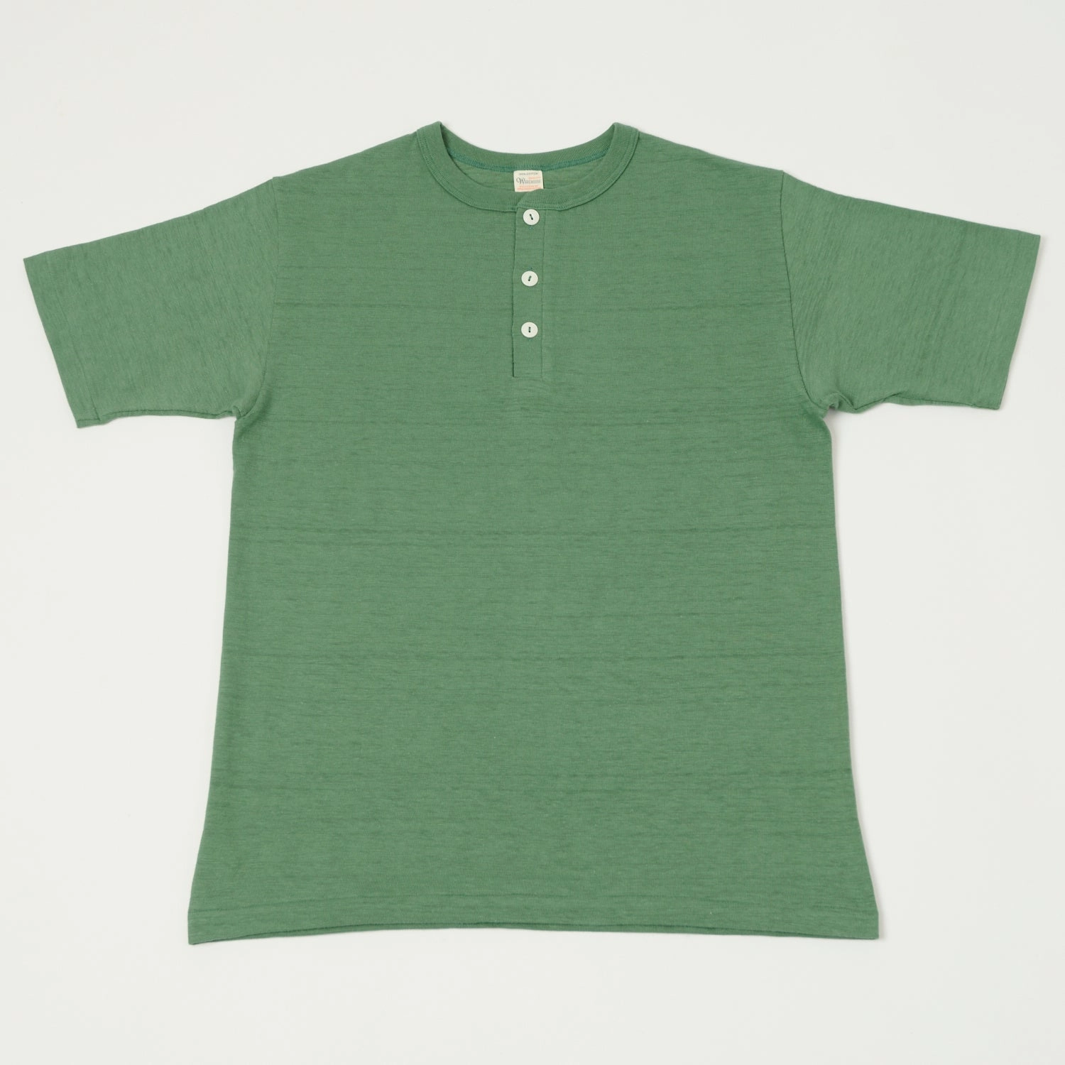 Warehouse & Co 4601 Henley T-Shirt - MC Green Comfortable and stylish Cold Wash Optimized