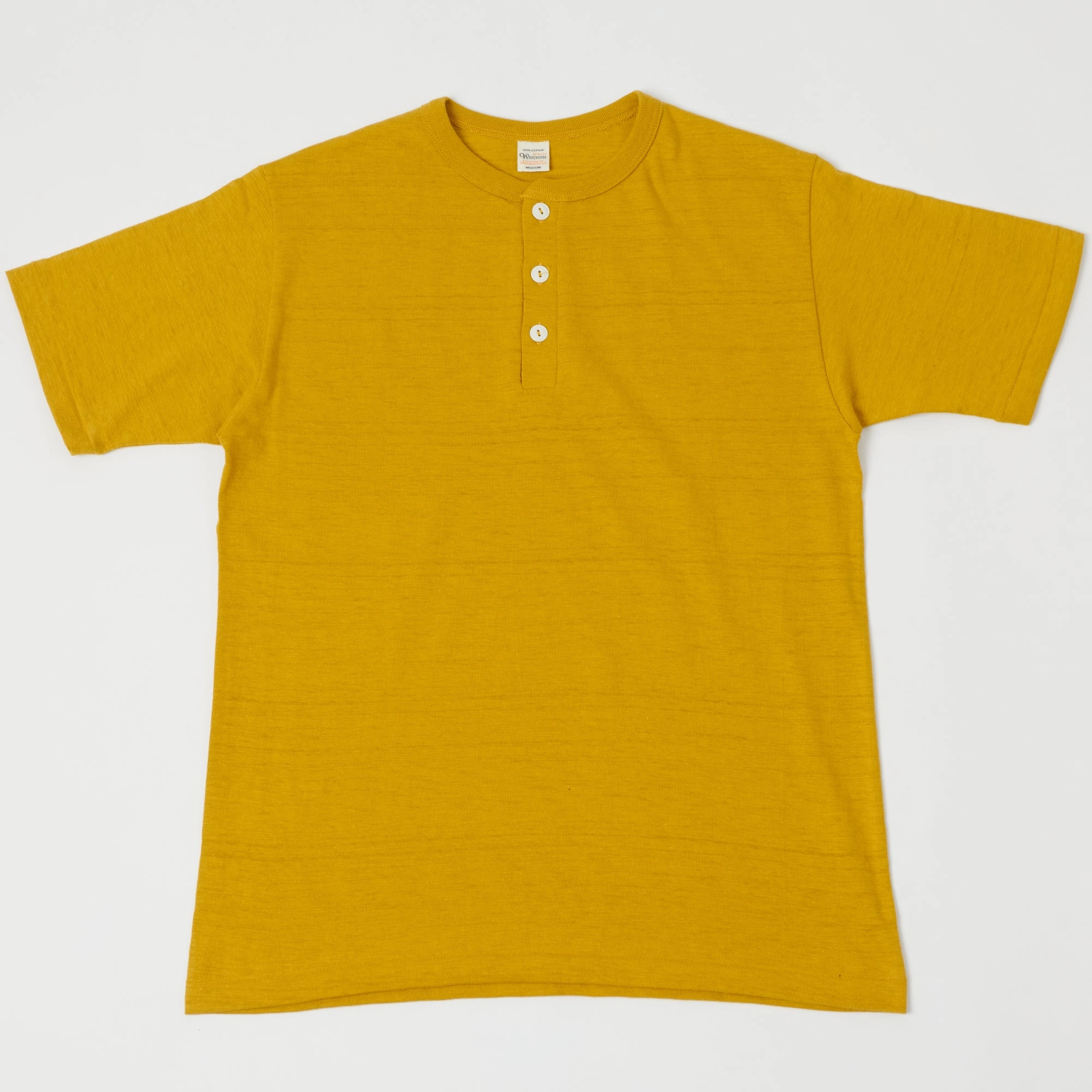 Warehouse & Co 4601 Henley T-Shirt - Mustard Trendy Top Comfy Stretch Fit