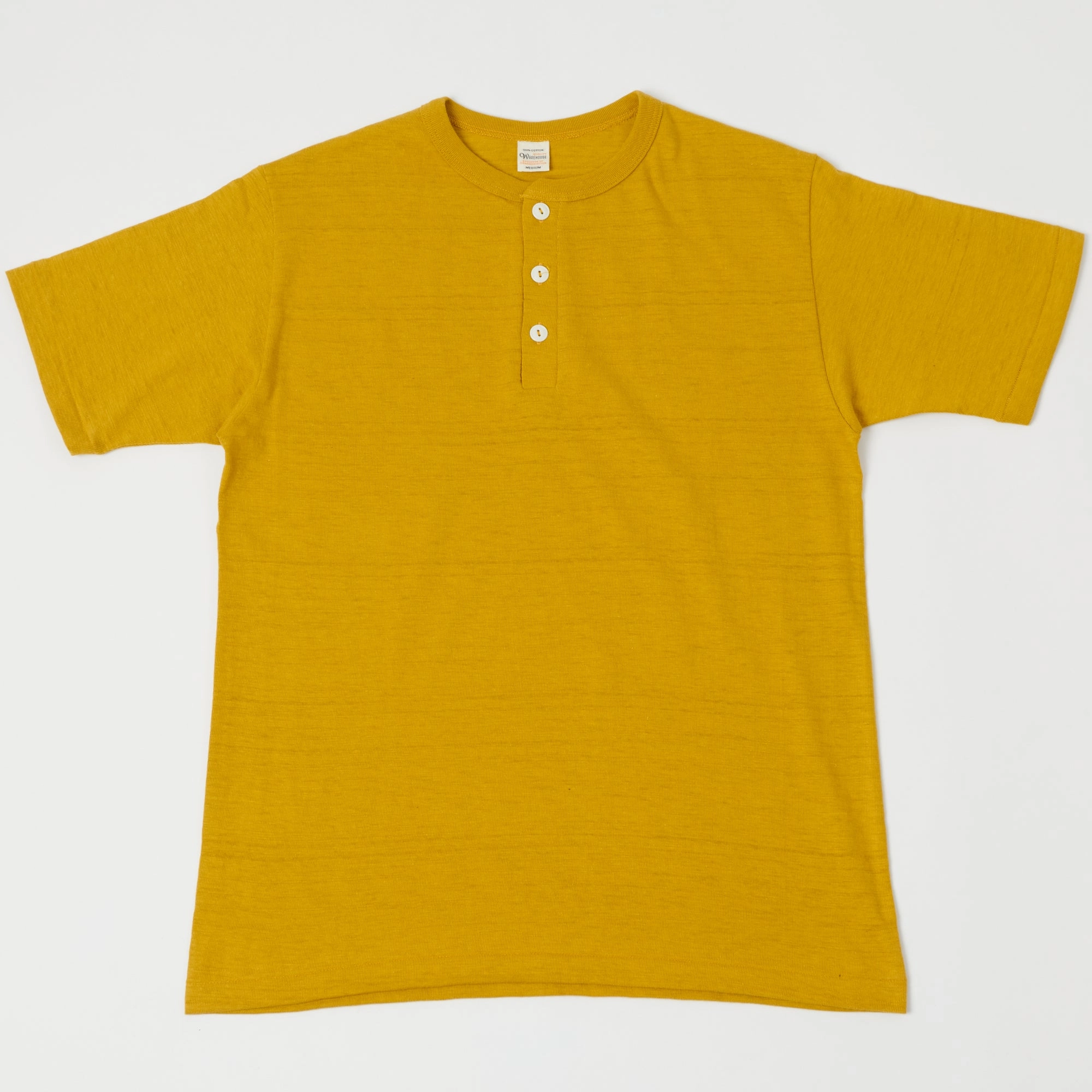 Warehouse & Co 4601 Henley T-Shirt - Mustard V neck elegance