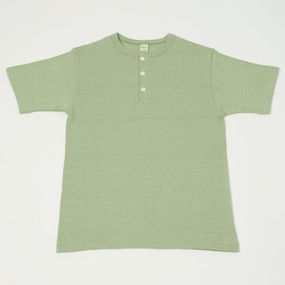 StretchComfortWeave Minimalist Layer Warehouse & Co 4601 Henley T-Shirt - Pale Green